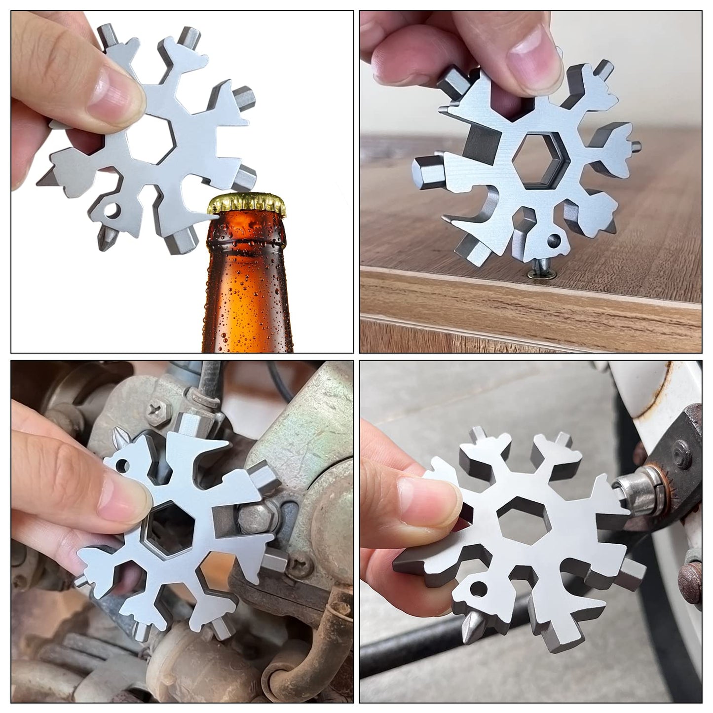Stocking Stuffers for Adults Men, Christmas Gifts for Men Dad, 2 Pack 18 in 1 Snowflake Multitools Mens Stocking Stuffers, White Elephant Gifts, Tool Cool Gadgets