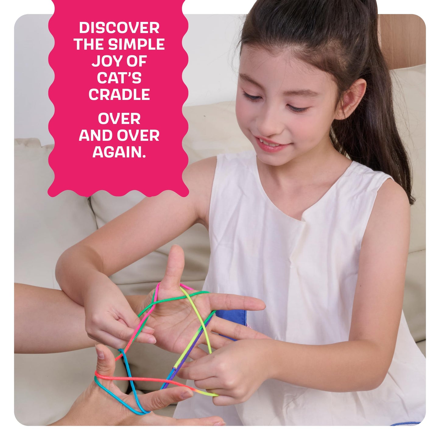 Dan&Darci Cat’s Cradle String Game Book w/ String - Step by Step Illustrated Guide - Gifts for 8 9 10 11 12 Year Old Girl - Gifts for Kids - Stocking Stuffers - Tween, Preteen Girl Gift - Kids Books