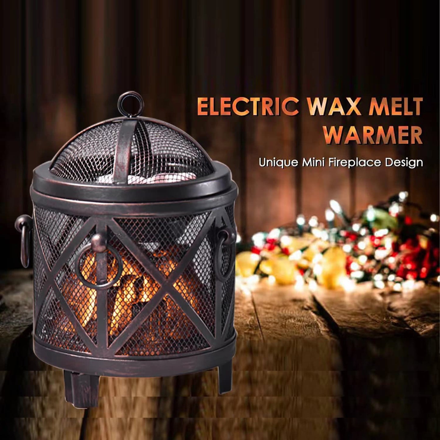 Dicimi Wax Melt Warmer,4-in-1 Electric Wax Melter,Oil Burner,Fireplace Wax Warmers, for Home Office Bedroom Aromatherapy Present and Decorations (Bronze, Fireplace Stove)