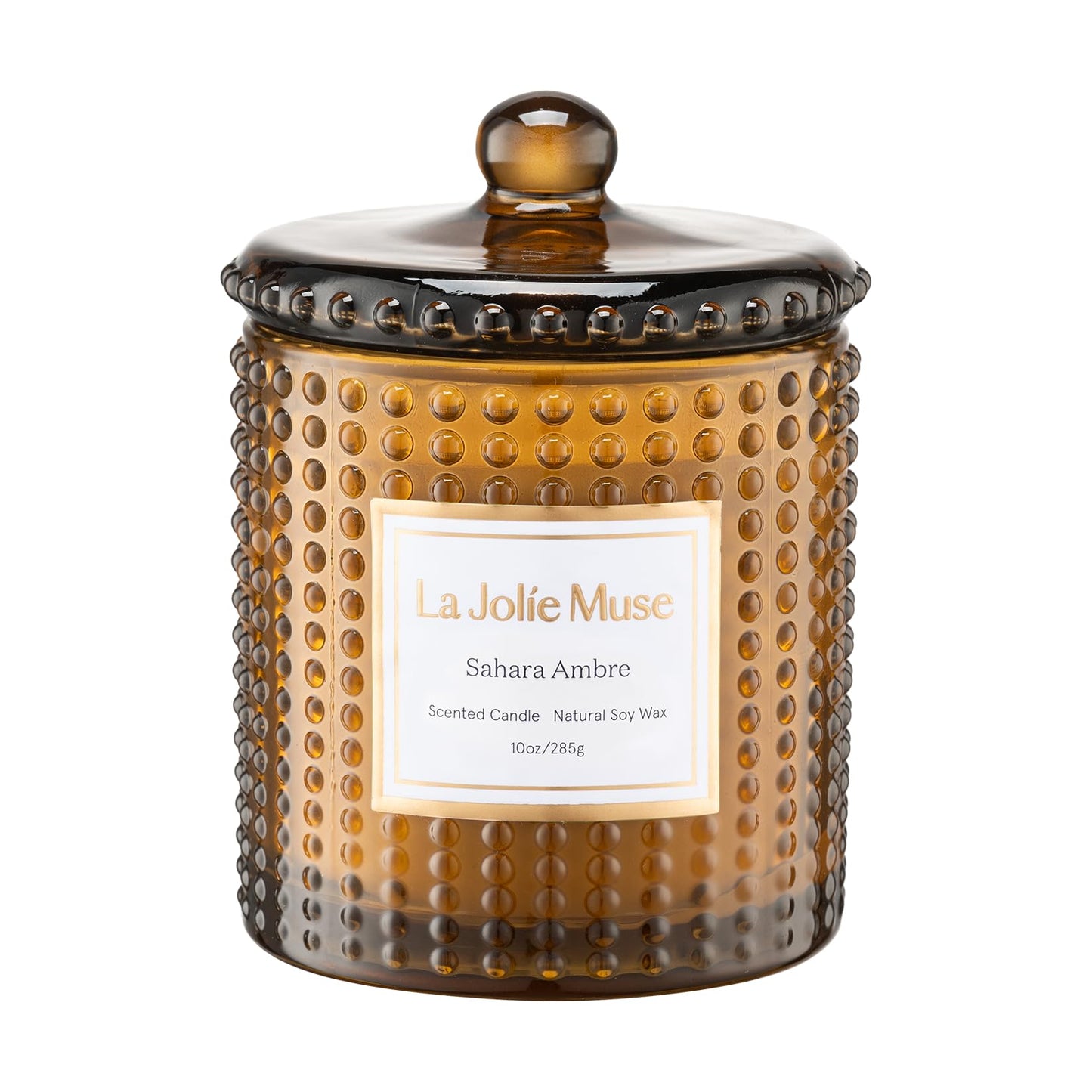 LA JOLIE MUSE Moroccan Amber Scented Candles, Holiday Candles for Home Scented, Natural Soy Candles, 75 Hours Long Burning Candles, Premium Candle Gift, 10oz