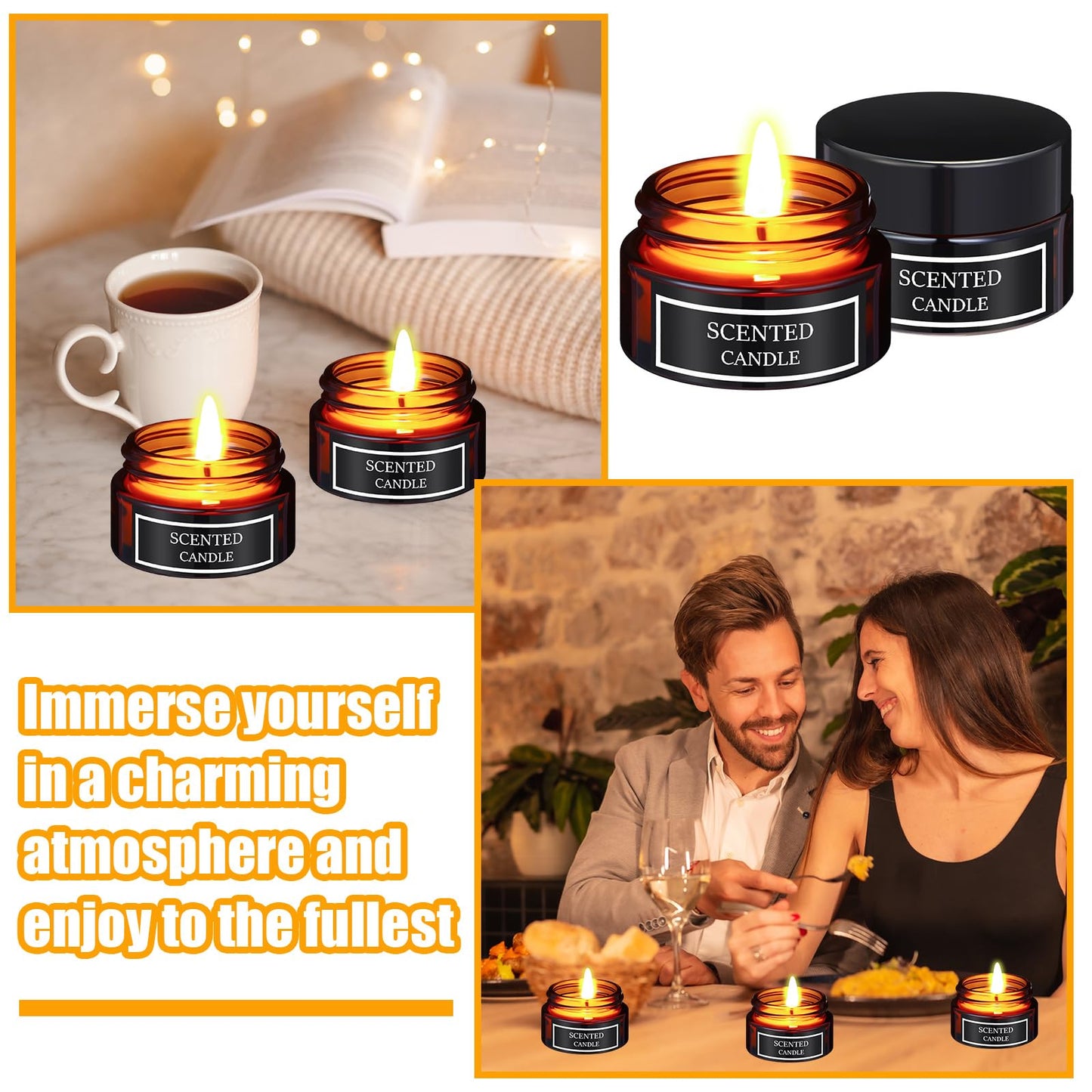 Conelist 24 Pieces Mini Candles Scented Candle Soy Wax Candles Aromatherapy Candles for Women Mini Candles Party Favors 4 Scents Long Lasting Soy Candle for Wedding Birthday Gifts Travel Anniversary