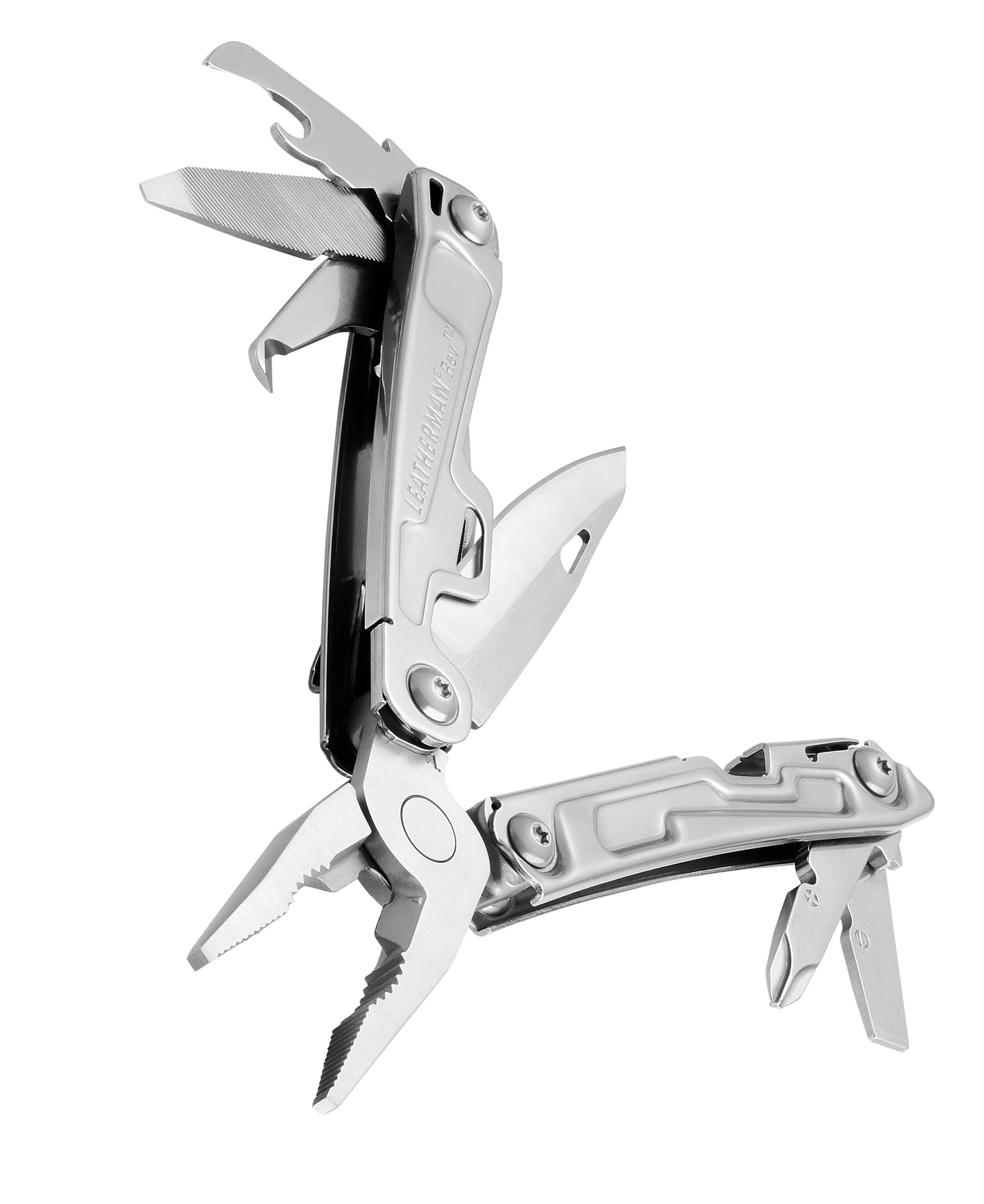 LEATHERMAN, Rev Pocket Size Multitool with Package Opener and Screwdrivers, Stainless Steel