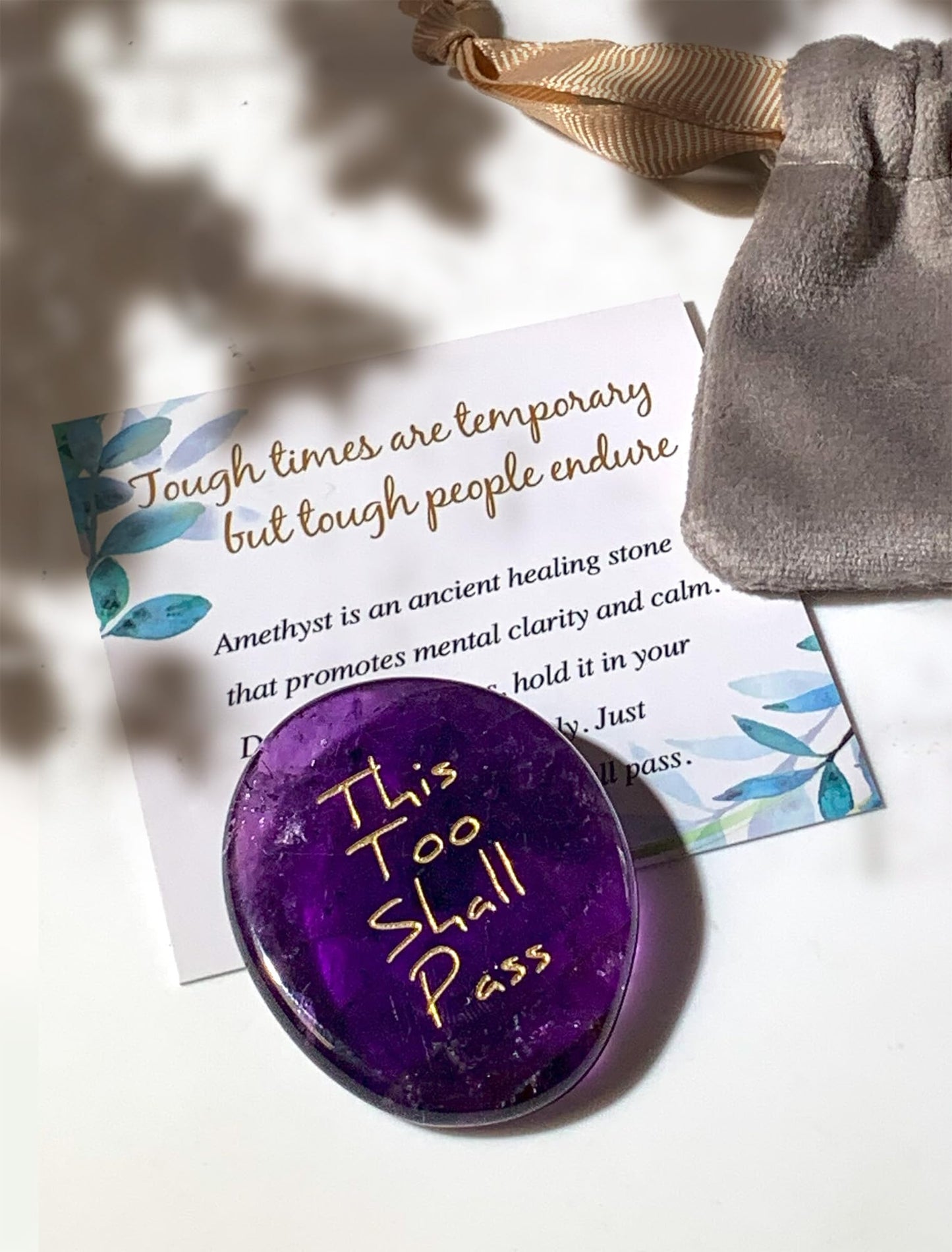 SOLICIEL This Too Shall Pass Amethyst Healing Crystal, You Got This Inspirational Gifts Speical Thinking of You Keepsake Gifts for Women Men