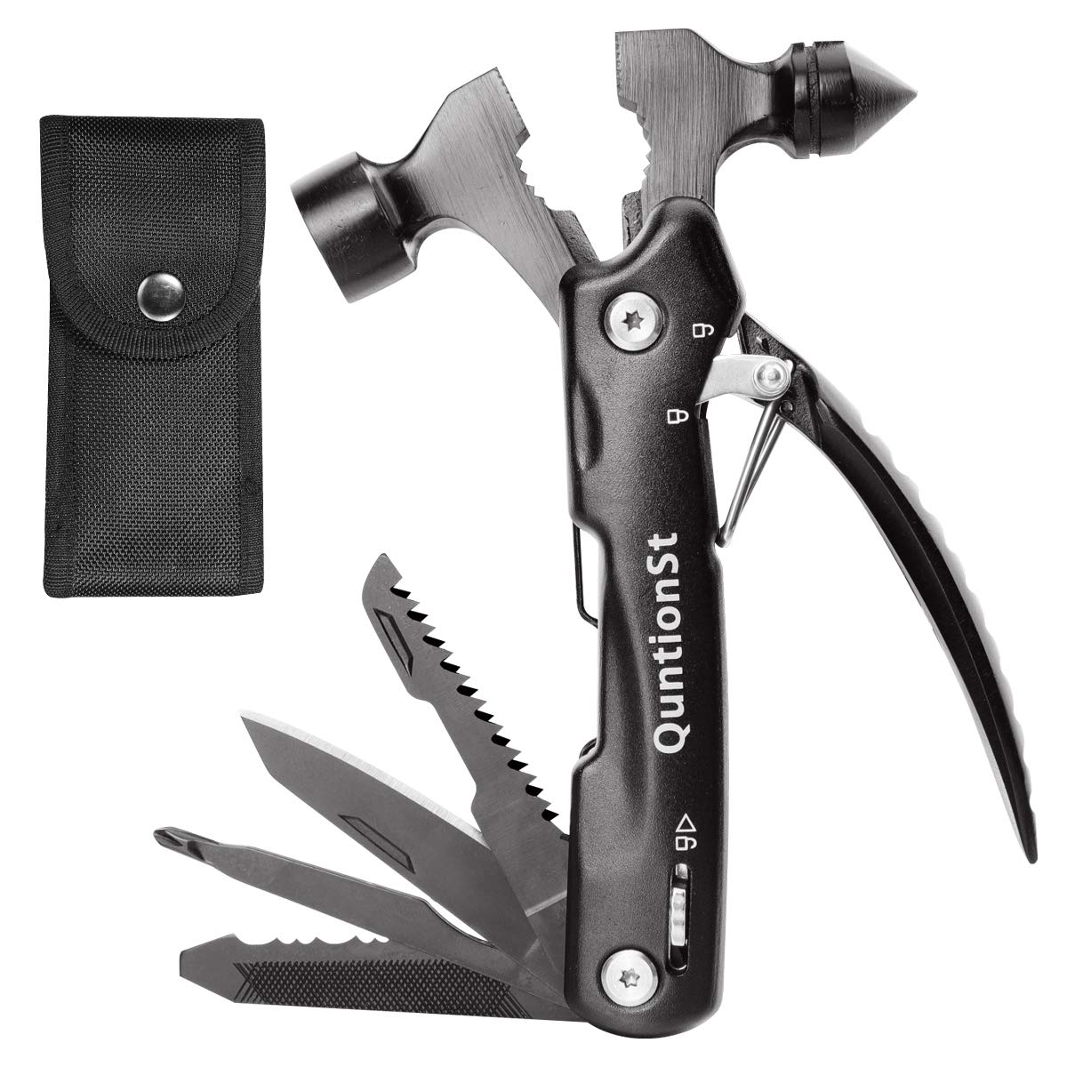 Mens Stocking Stuffers, Gifts for Men, Survival Hammer Multitool,Christmas Gifts for Dad, Emergency Escape Car Safety Hammer Multi-Tool 12 in 1,Cool Gadgets forCamping Hiking Household,Mini Multi tool