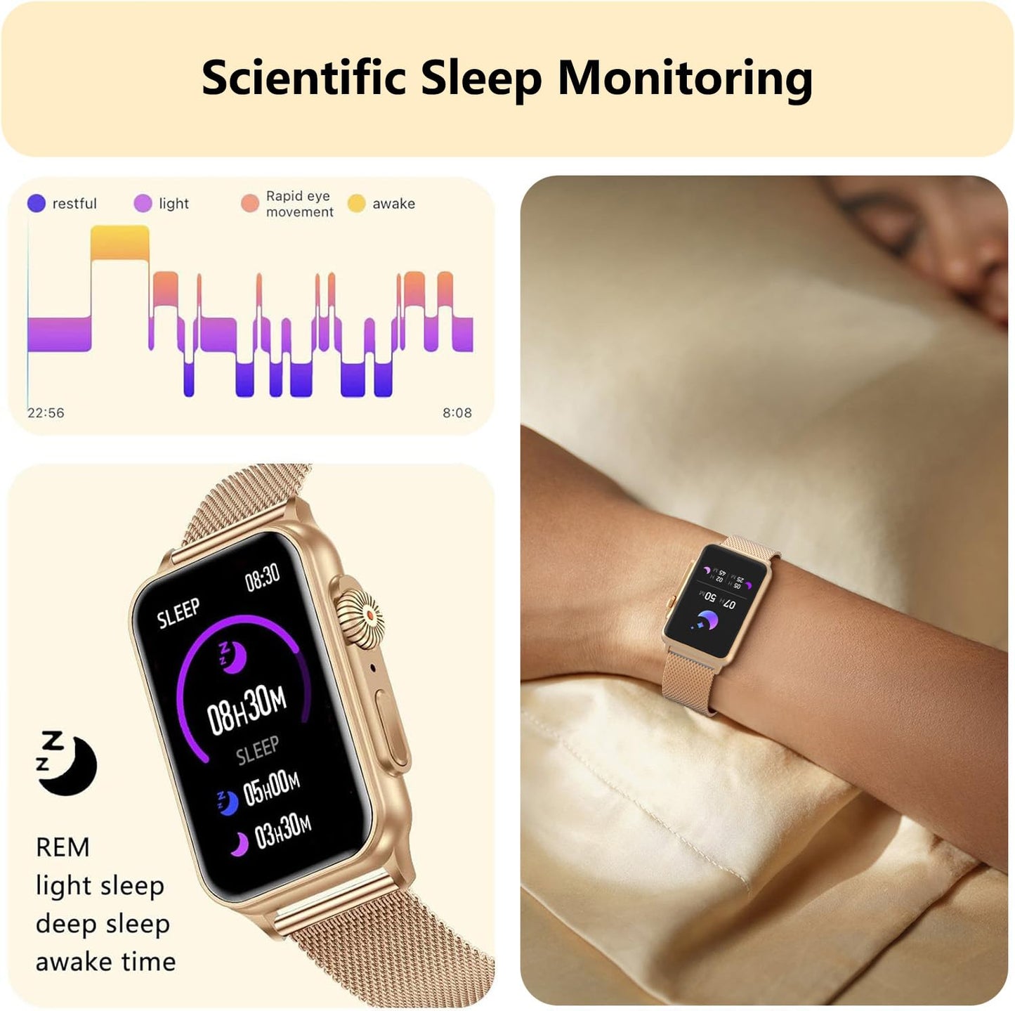 FITVII Nexa Fitness Tracker Answer/Make Calls, Smart Watch with Blood Pressure, Blood Oxygen, 24/7 Heart Rate Monitor, 120+ Sport Mode Activity Tracker with Step Counter, Sleep Tracker for Women Men