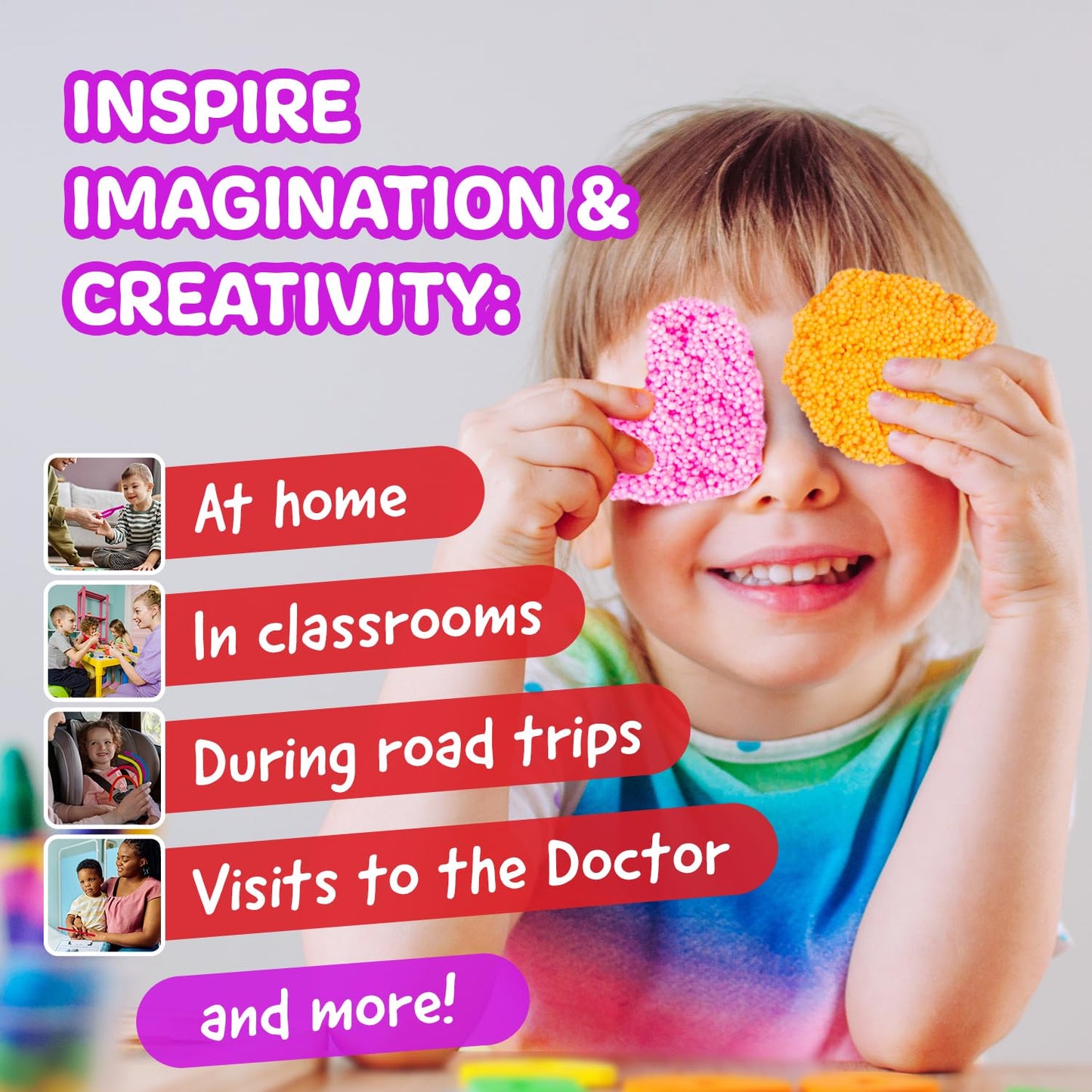 Impresa Monkey Foam from Monkey Noodle 5 Giant Blocks, Squishy Sensory Toys for Kids with Unique Needs Fosters Creativity, Fun Play Foam for Kids, for Classrooms, Home, & Playtime Ages 3+