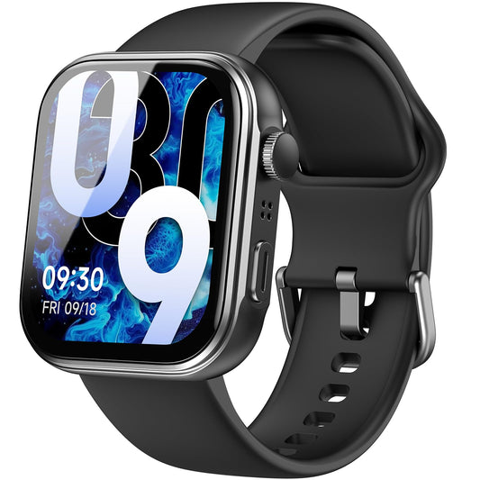 TOZO AMOLED S6 Smart Watch 1.85" Ultra-Clear Screen Dynamic Faces Bluetooth Call,100+ Sports Modes Fitness Activity Tracker with Sleep Monitor IP68 Waterproof Black