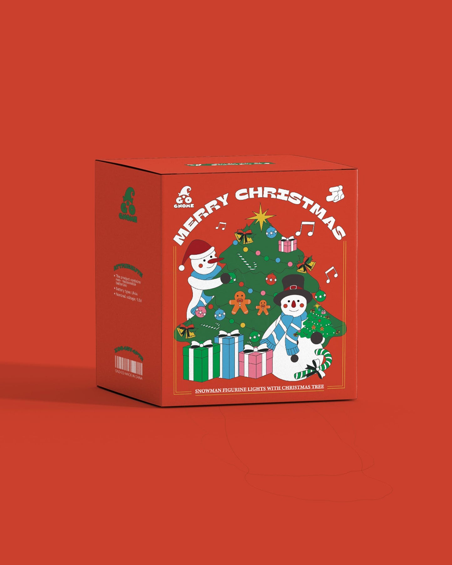 GoGnome Duo 5'' Resin Snowman Figurines with Lighted Christmas Tree Wreath - Christmas Decorations Indoor Snowman Decor Ornaments Centerpiece - Winter Holiday (Snowmen)