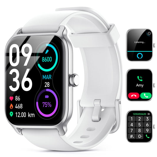 Smart Watches for Women Men, 2025 Smartwatch 1.8'' Alexa Fitness Tracker Smart Watch Compatible for Android iPhone with Bluetooth Call (Answer/Make), IP68 Waterproof Heart Rate/Sleep/SpO2 Monitor 110+