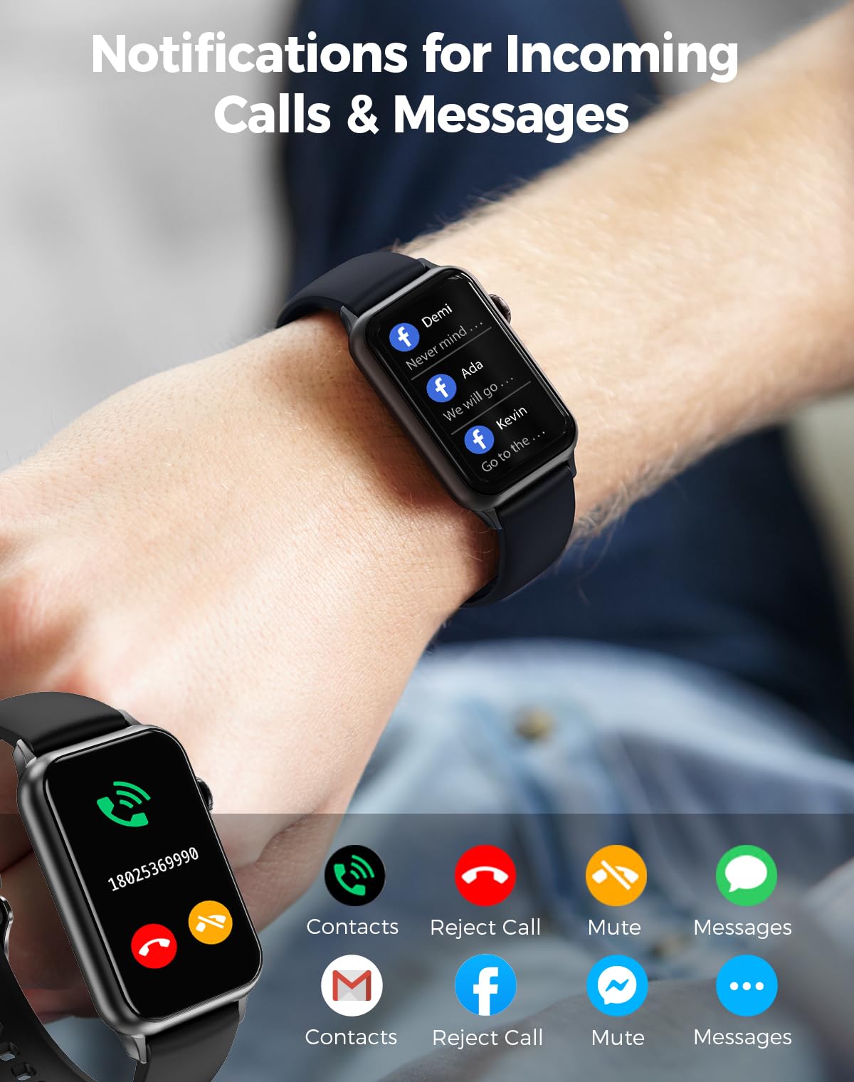 Health Fitness Tracker Smart Watch with 24/7 Heart Rate Blood Oxygen Blood Pressure Monitor Sleep Tracker 128 Exercise Modes Step Calorie Counter Pedometer IP68 Waterproof for Women Men Android iOS