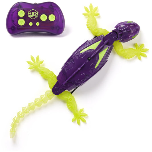 HEX BOTS Glow-in-The-Dark Gecko, Rechargeable Remote Control Robot Kids Toys, Climbs up Walls for Prank Toys & Games, RC Robot for Boys & Girls Ages 4 & Up