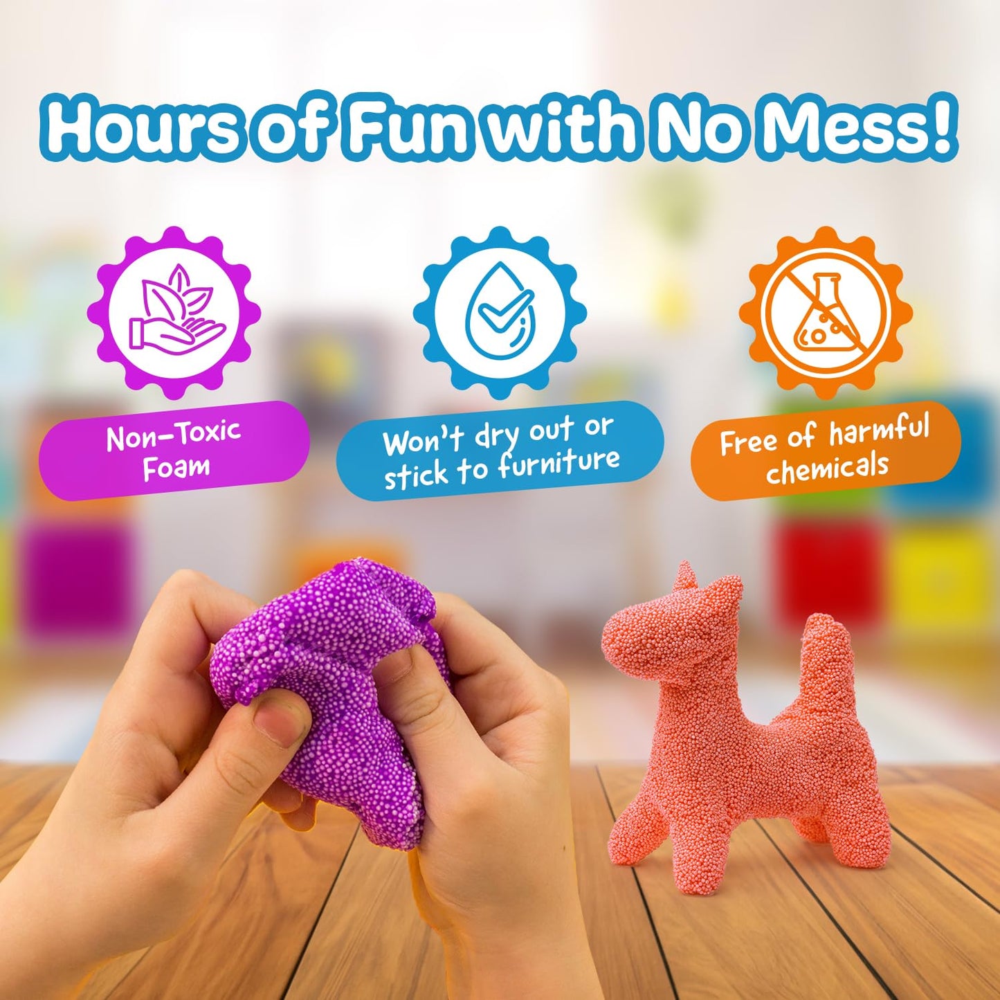 Impresa Monkey Foam from Monkey Noodle 5 Giant Blocks, Squishy Sensory Toys for Kids with Unique Needs Fosters Creativity, Fun Play Foam for Kids, for Classrooms, Home, & Playtime Ages 3+