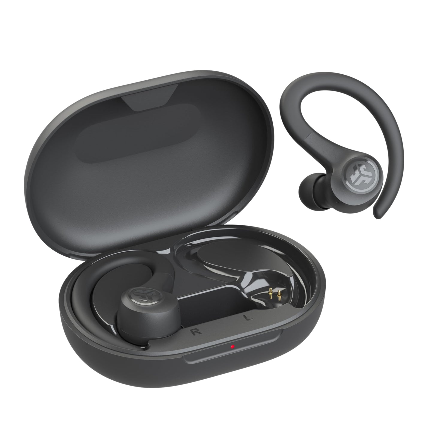JLab Go Sport+ Wireless Workout Earbuds Featuring C3 Clear Calling, Secure Earhook Sport Design, 35+ Hour Bluetooth Playtime, and 3 EQ Sound Settings (Graphite)