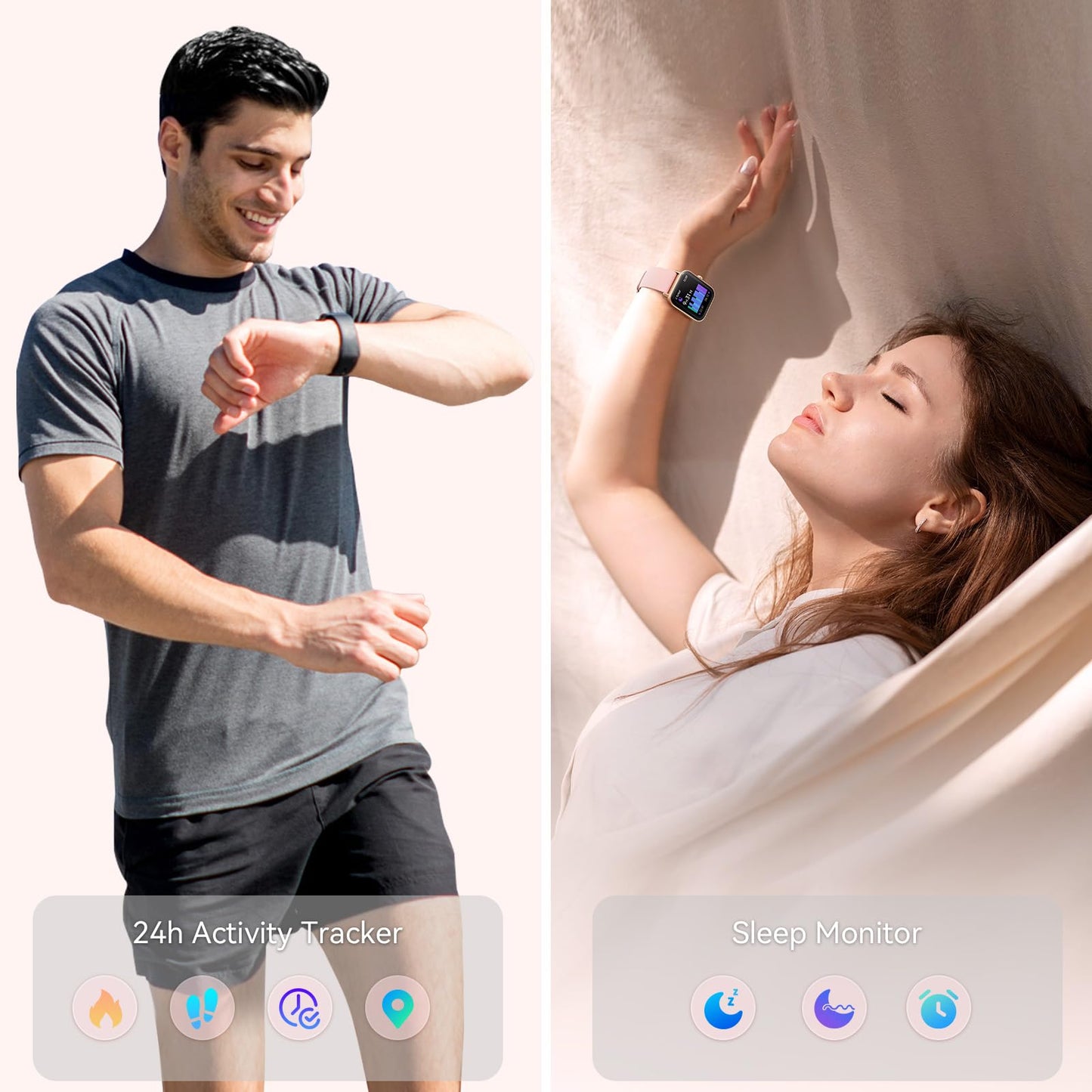 Smart Watches for Women, 1.8" HD Smart Watch (Answer/Make Call) for iPhone/Android, Alexa Bulit-in, Fitness Watch with Sleep/Health Monitor, Watches for Women with 110 Sport Mode, IP68 Waterproof ﻿