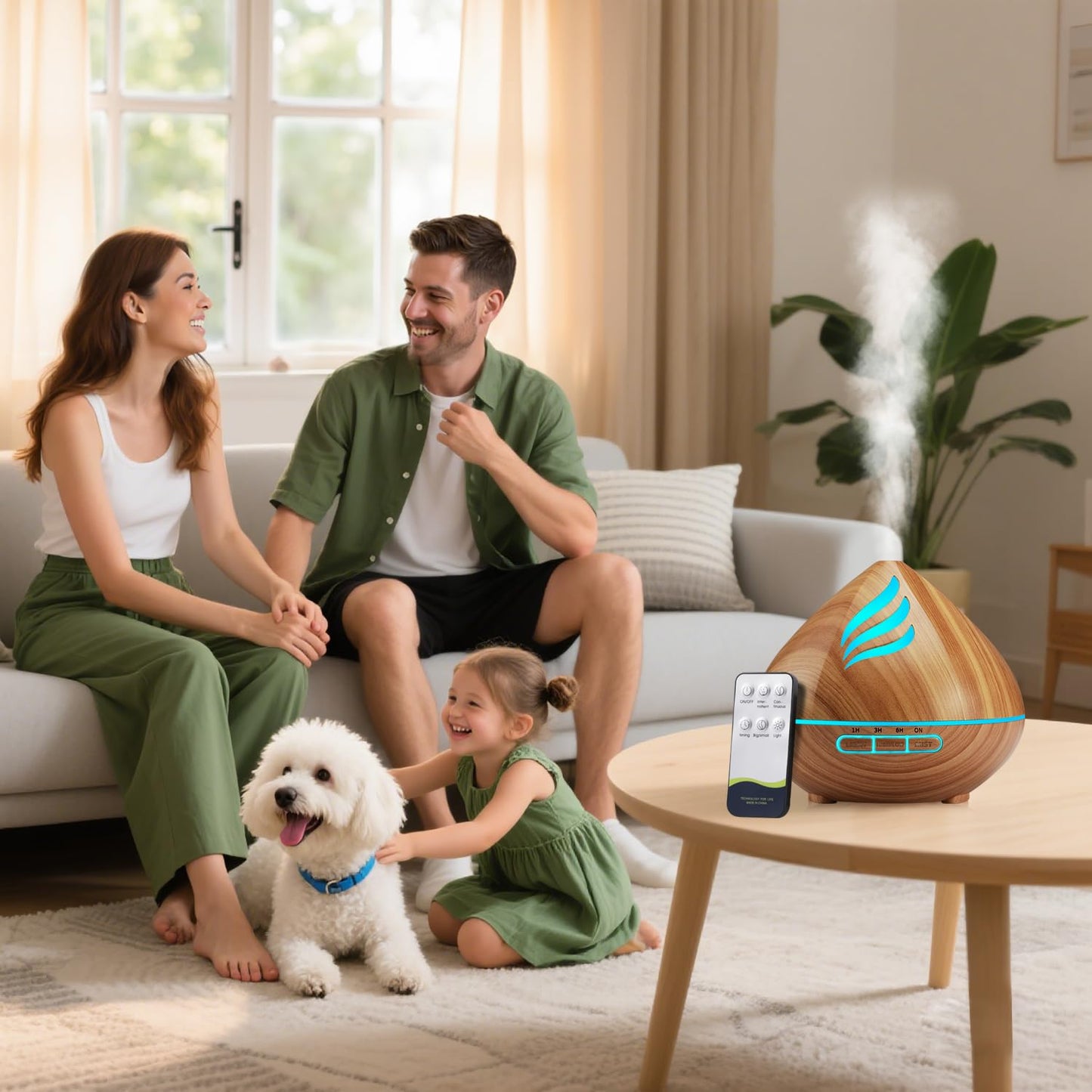 Essential Oil Scent Diffuser: 500ML Aroma Diffuser with Remote Control, Large Fragrance Aromatherapy Diffuser for Bedroom Home, Mist Humidifier with 14 Colors LED Lights and waterless Auto-Off