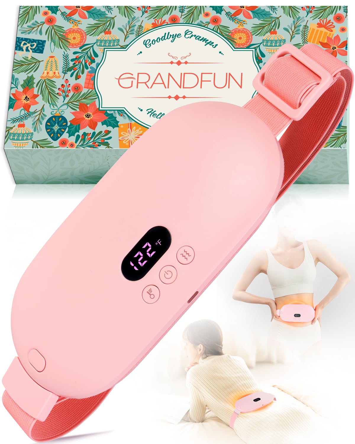 Stocking Stuffers for Women Portable Heating Pad for Period Cramps Cordless Electric Menstrual Heating Pad for Cramp Relief Travel Idea Christmas Gifts for Women Her Mom Teens Girls Mother