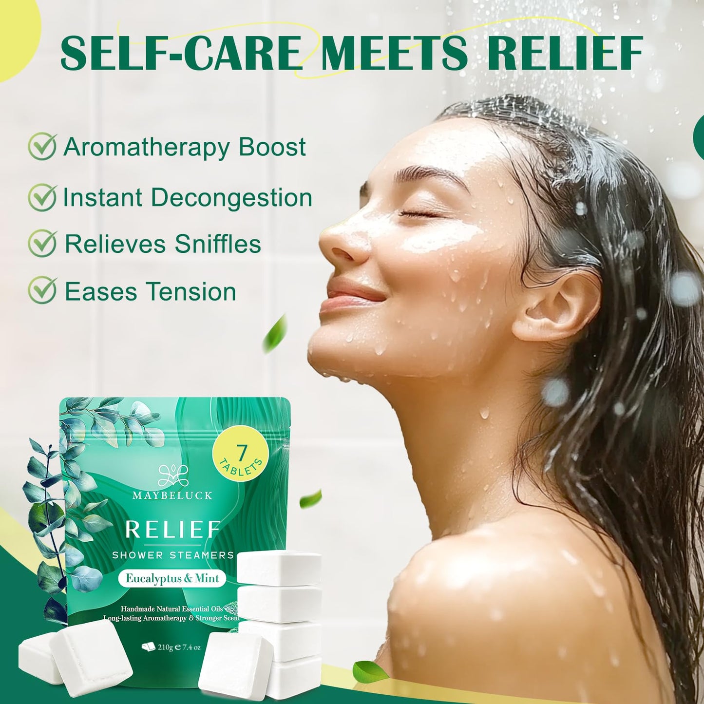 Eucalyptus Mint Shower Steamers Aromatherapy 7 Pack - Eucalyptus for Shower, Relaxation Spa Gifts for Men & Women, White Elephant Gifts, Stocking Stuffers for Adults, Christmas Gifts for Women Men Mom