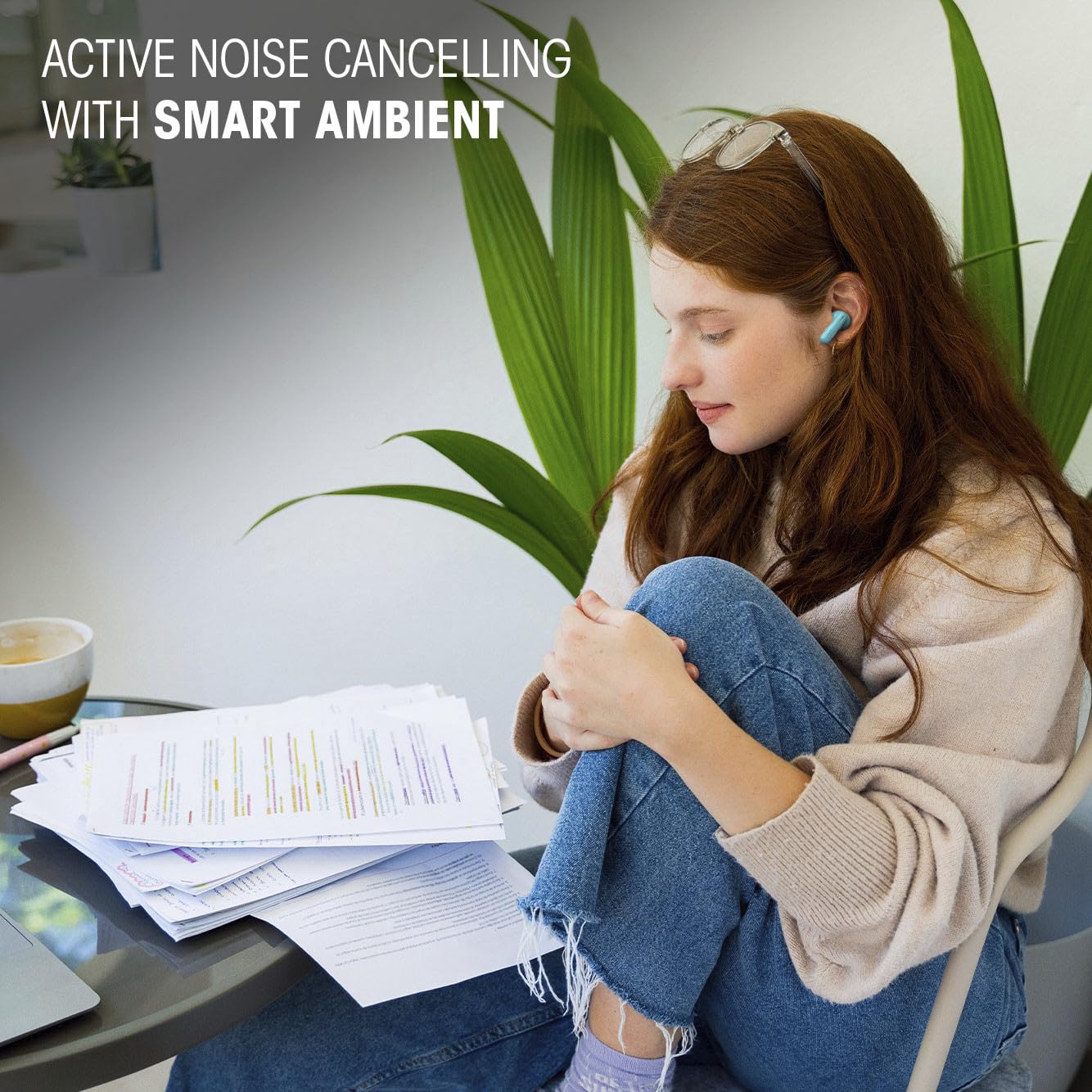 JBL Vibe Beam 2 - True Wireless Noise Cancelling Earbuds Pure Bass Sound & Smart Ambient Technology, 4mics for Crisp, Clear Calls, up to 40Hrs of Playback, IP54 Dust & Water Resistant (Black)