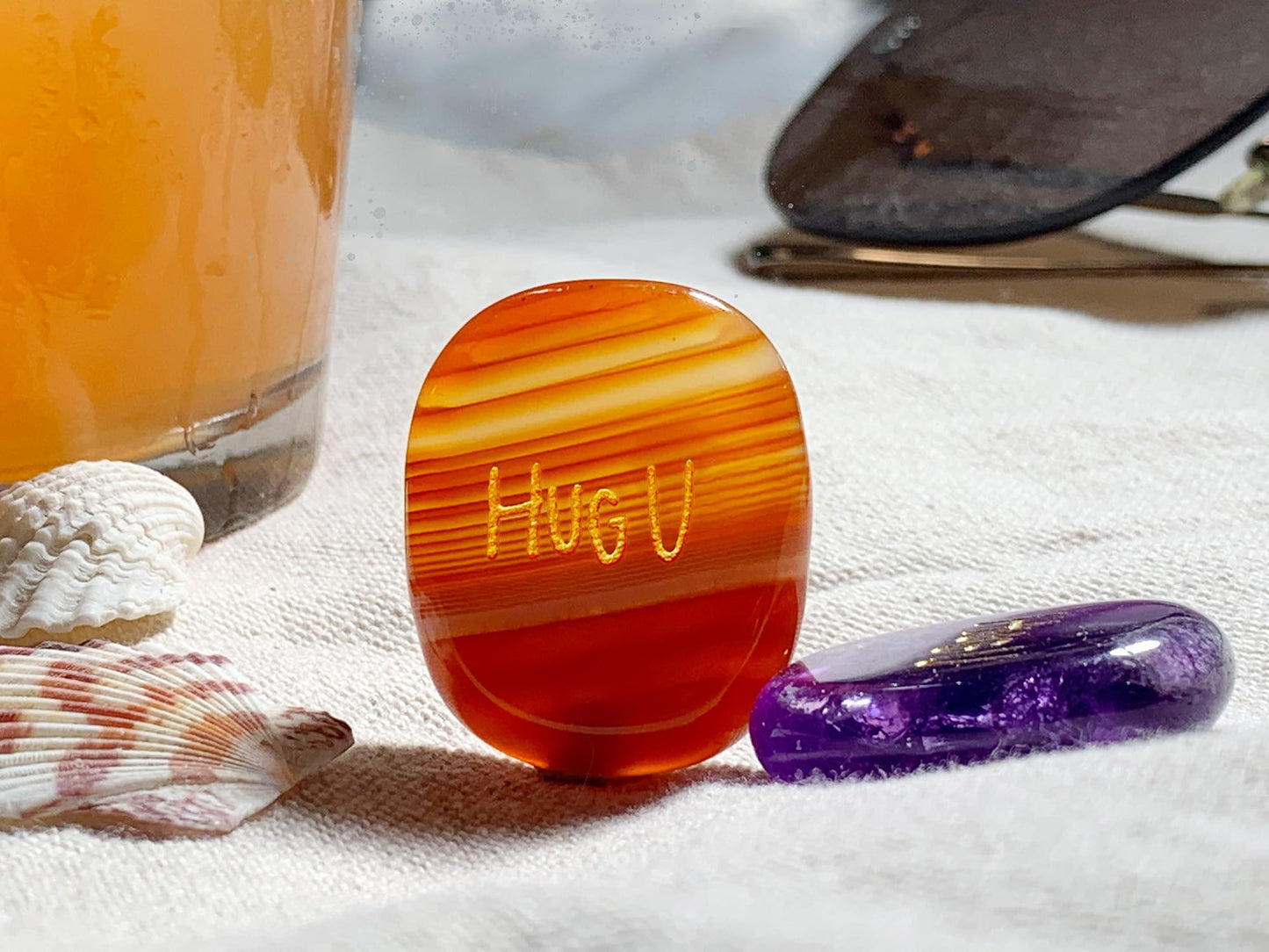 SOLICIEL Agate Crystal Pocket Hug, Get Well for Best Friends, Long Distance, Thinking of You for Women & Men, Easter Basket Fillers