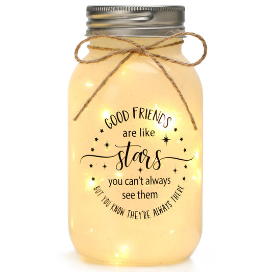 Maracco Friendship Gift, Mason Jar Night Lights for Friends, Best Friends Gift for Women, BFF, Coworker, Birthday Thanksgiving Gifts for Friends