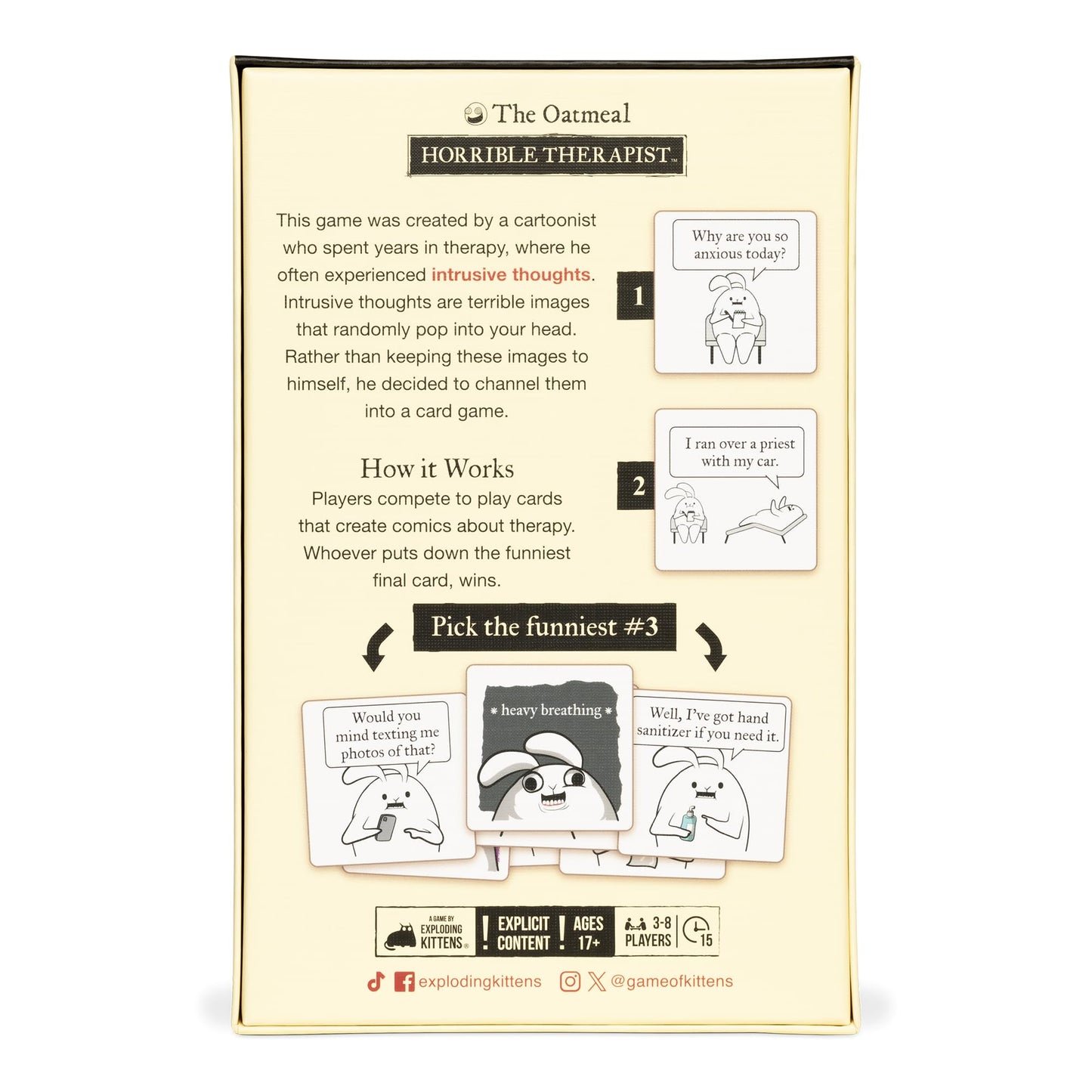 Horrible Therapist: Extra Horrible Edition by Exploding Kittens - A Card Game for 3-8 Players, Ages 17+ - Adult Party Game for Family Night