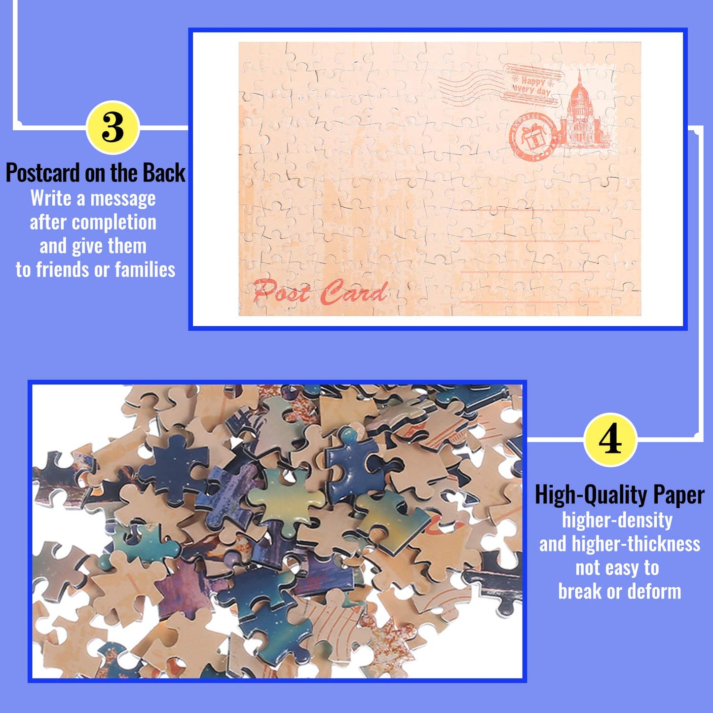 Small Jigsaw Puzzles for Adults Challenging Puzzle Small Puzzles Mini Jigsaw Puzzles for Adults 150 Pieces Starry Night Rhone River Sunflower 6 x 4 Inches,3 Pack,Mini Easel Included