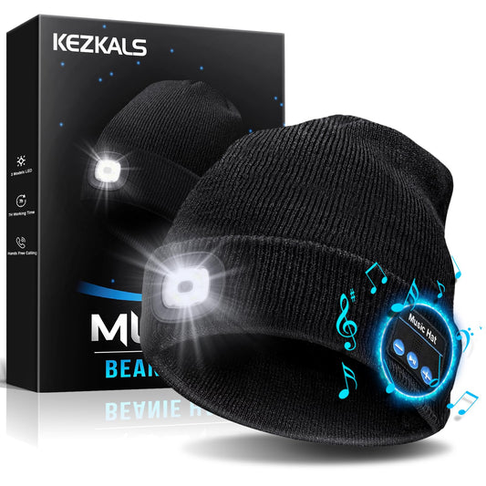 KEZKALS Gifts for Men Women, Bluetooth Beanie Hat, Stocking Stuffers for Adults, Gifts for Men Who Want Nothing, Cool Gadgets, Bluetooth Hat Mens Gifts Ideas Black