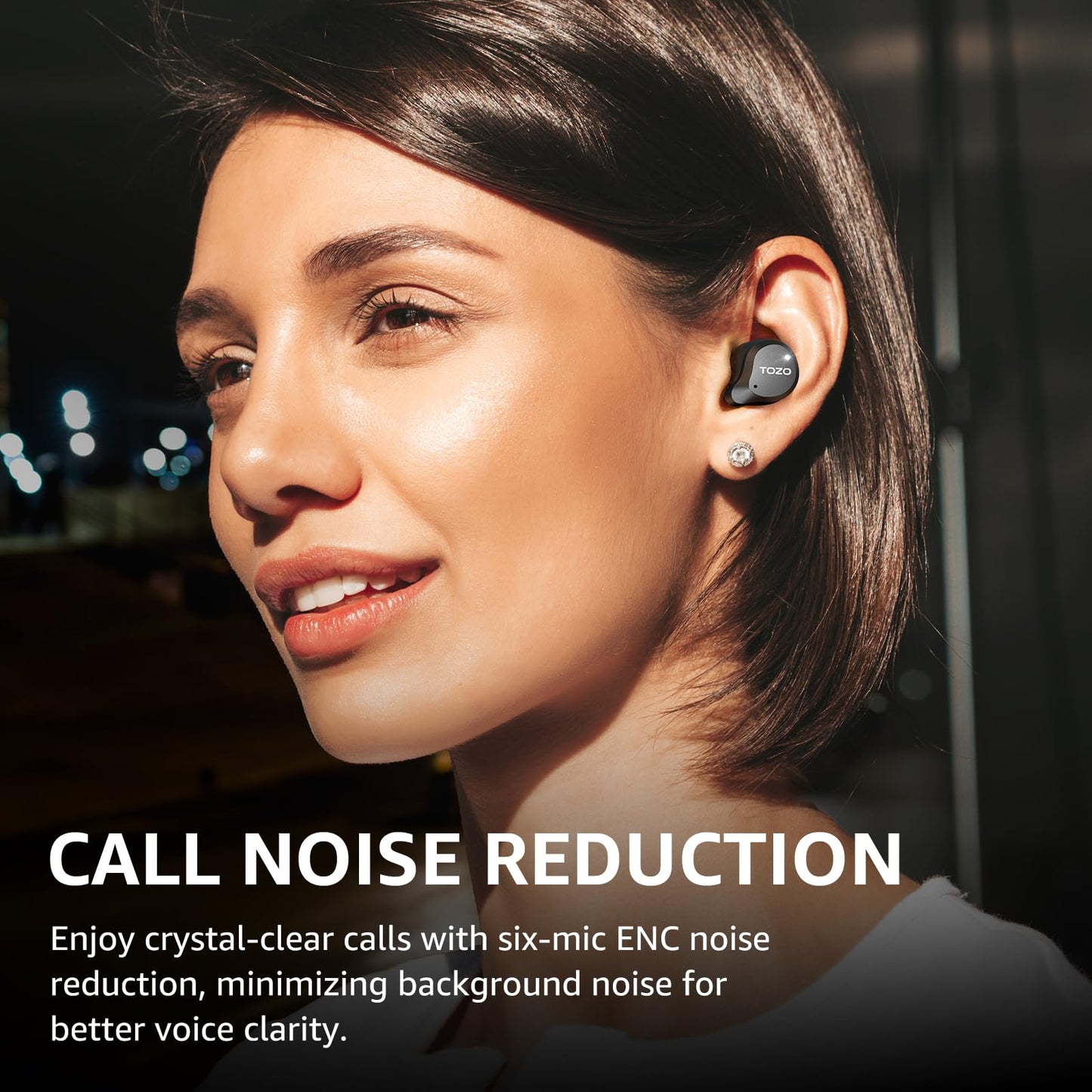TOZO Hybrid Active Noise Cancelling Wireless Earbuds, 6 Mics ENC Clear Call, IPX8 Waterproof, in Ear Bluetooth 5.3 Headphones Stereo Bass Ear Buds 59H Playtime with LED Display 32 EQs via APP