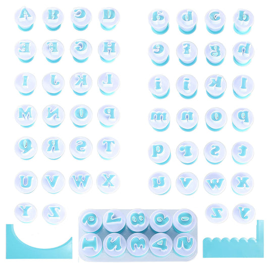 Nuoda Fondant Alphabet/Letter Cutters and Number set,Cake Biscuit Mold,Cake Decorating Tools, Cookie Stamp Impress,Embosser Cutter,DIY Sugar Cookies Chocolate Plunger(3 Set of Number and Letters)