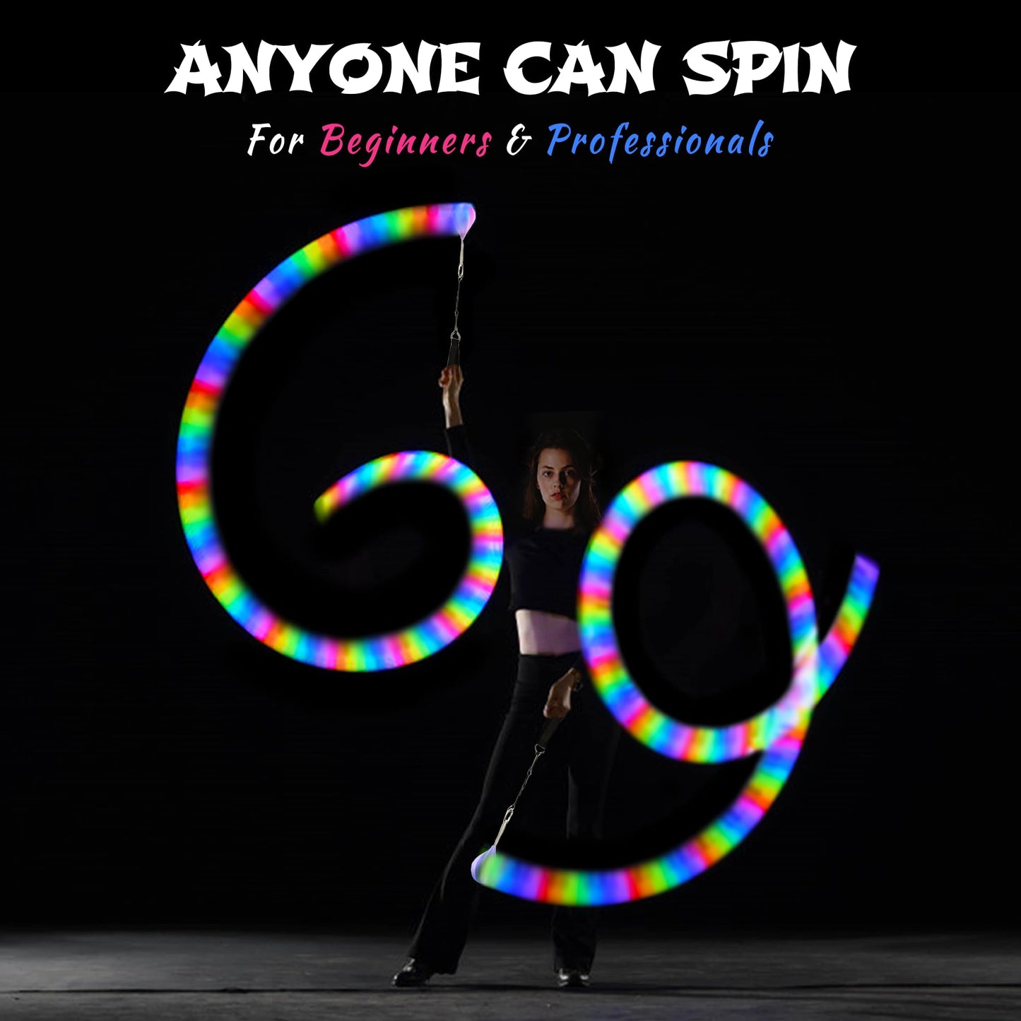 LED Poi Balls Set for Children and Adults - Luminous Premium Toy for Beginners & Professionals | LED Pois Kids Juggling | Juggling Set & Light Painting Accessories | Fire Poi Balls & Luminous Balls