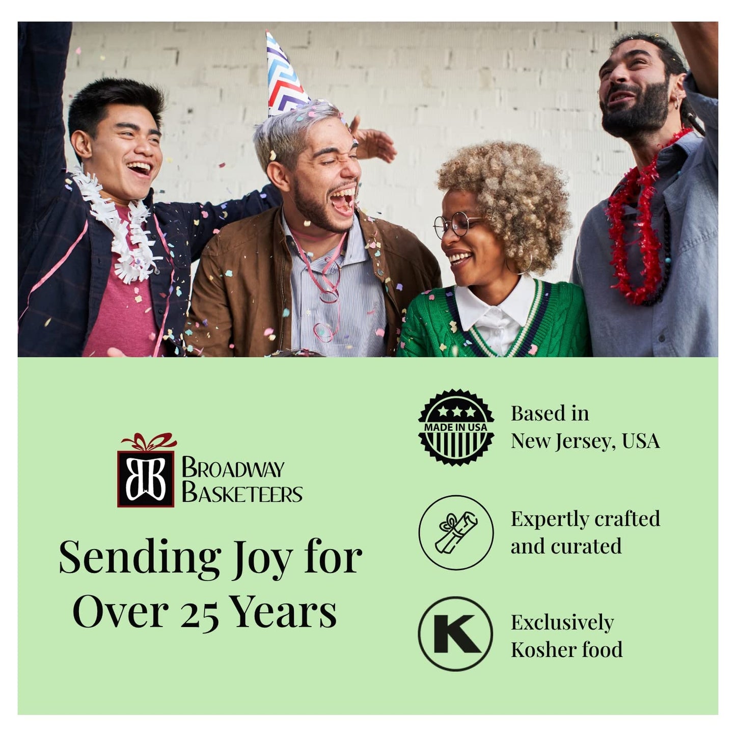 Broadway Basketeers Gift Basket Snack Gifts for Families, College, Delivery for Teachers, Birthdays, Appreciation, Thank You, Get Well Soon, Care Package