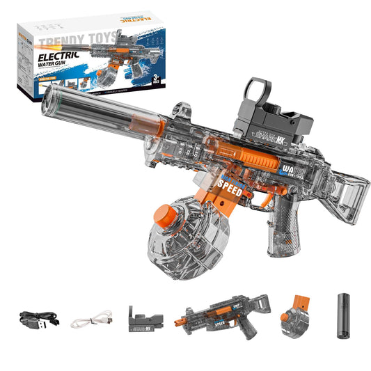 Electric Water Gun for Adults Kids, Automatic Squirt Watergun Pistol with Led Lights, Summer Outdoor Pool Beach Party Toys, UMP45 Black