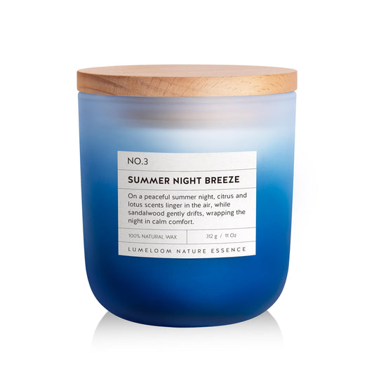 LUMELOOM Summer Night Breeze Scented Candle, 11oz Aromatherapy Soy Wax Candles for Home Scented, Long Lasting, Fathers Day, Fruits, Flower, Wood Scent Gift for Men, Women, Relaxation & Stress Relief
