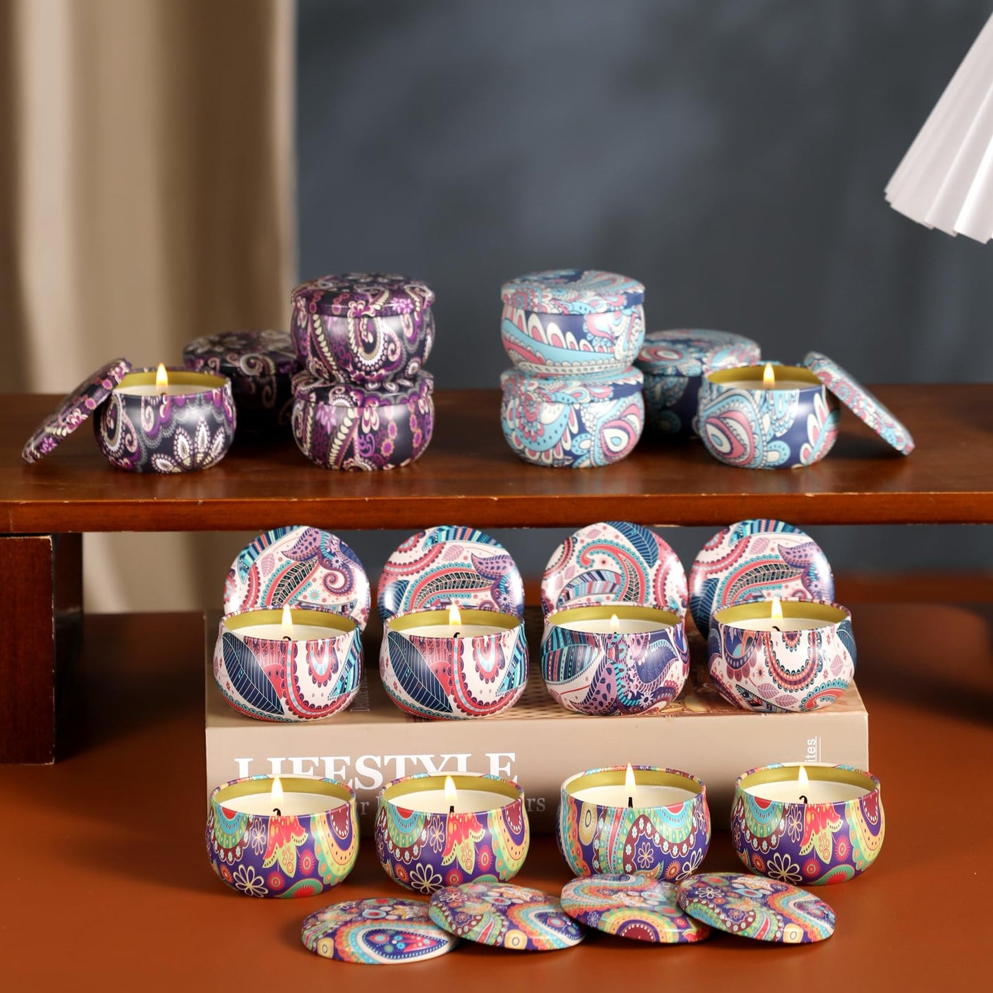 kedtui Scented Candles Gift Set, 16 Pack Aromatherapy Candle, Natural Soy Wax Travel Tin Candles for Home Scented, Ideal for Christmas, Birthday, Thanksgiving, Valentines Day Gifts