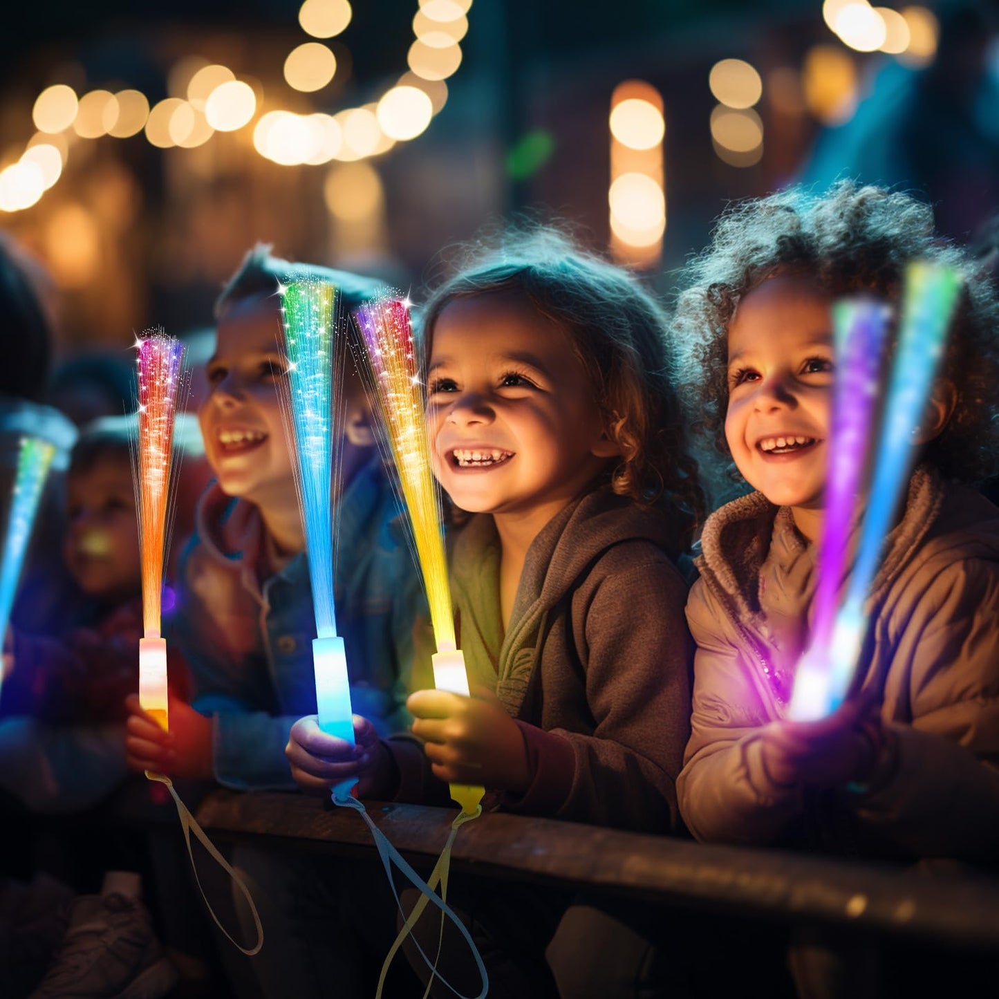 SHQDD 28 PCS Glow Fiber Wands Sticks, Halloween Glow Sticks, LED Light Wands, Glow in The Dark Party Supplies, Fiber Optic Wands, LED Flashing Sticks, Fiber Optic Light Wand Stick for Party