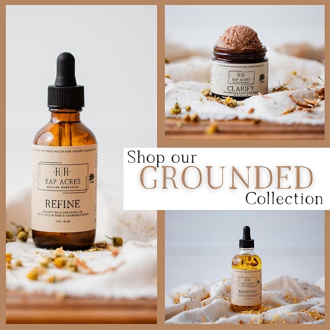 Emulsified Face Sugar Scrub, Organic squalane oil/Castor oil: Chamomile & White Willow Bark, Rhassoul Clay, Kokum Butter, Manuka Honey-Gentle exfoliant: Dry/Sensitive/Acne-Prone (CLARIFY)