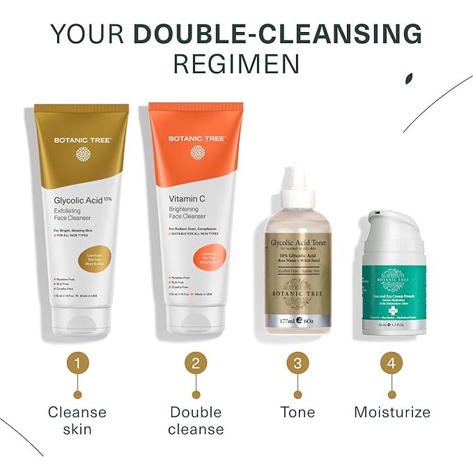 Botanic Tree Vitamin C Face Wash - Facial Cleanser for All Skin Types, Aging or Dry Skin, Minimizing Acne scars, Brightening, Reduce Breakouts - Face Wash for Women & Men