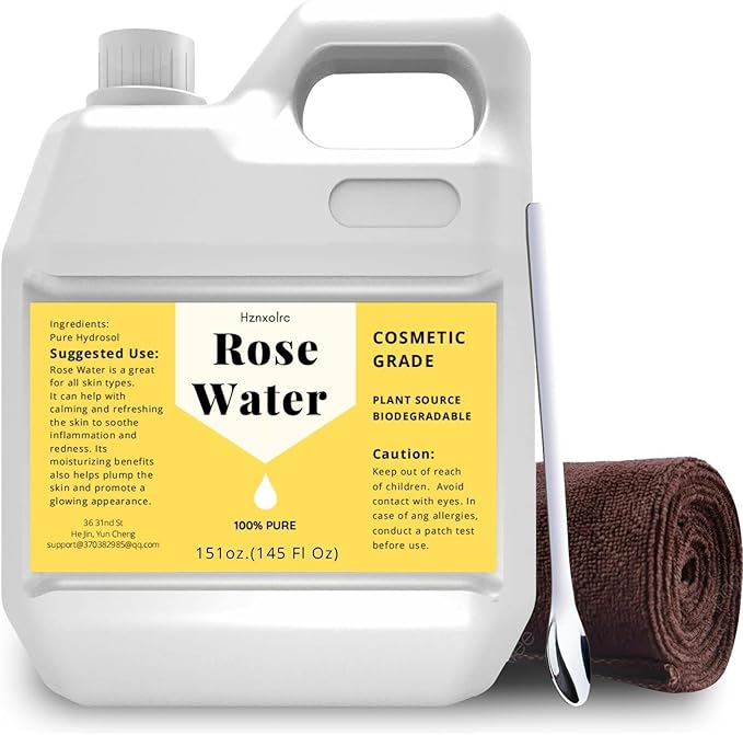 145 fl oz Rose Hydrosol for Face Hydrating Mist Hydration, 100% Pure Rose Water, Cleanses & Softens Skin, Promotes Healthy Skin Cell, Suitable for All Skin Types