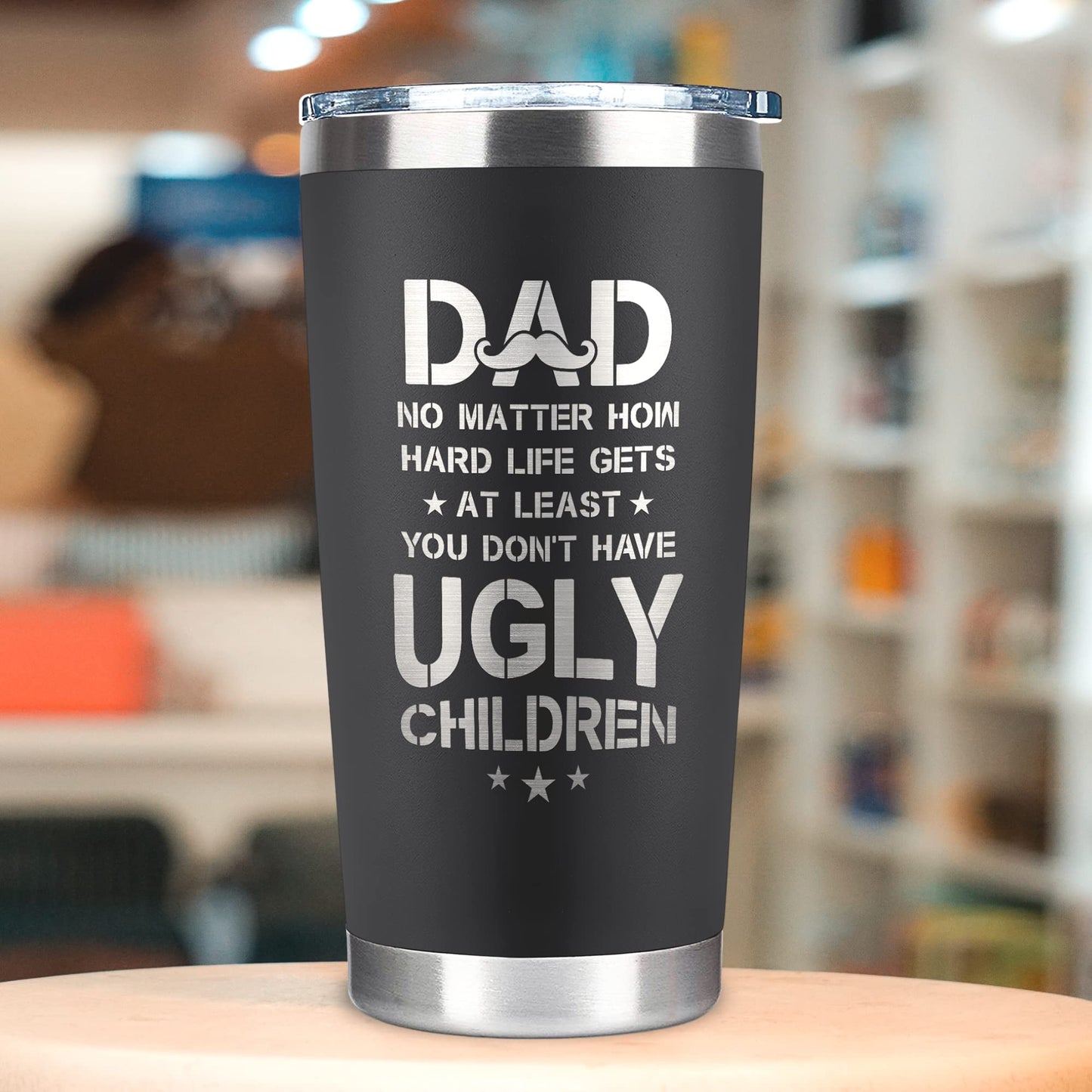 KATLADIZ Gifts for Dad from Daughter, Son - Fathers Day Gift for Dad - Birthday, Father's Day, Christmas Gifts for Dads - New Papa Daddy Stepdad Ideas for Men - 20 Oz Stainless Steel 2-sided Tumbler