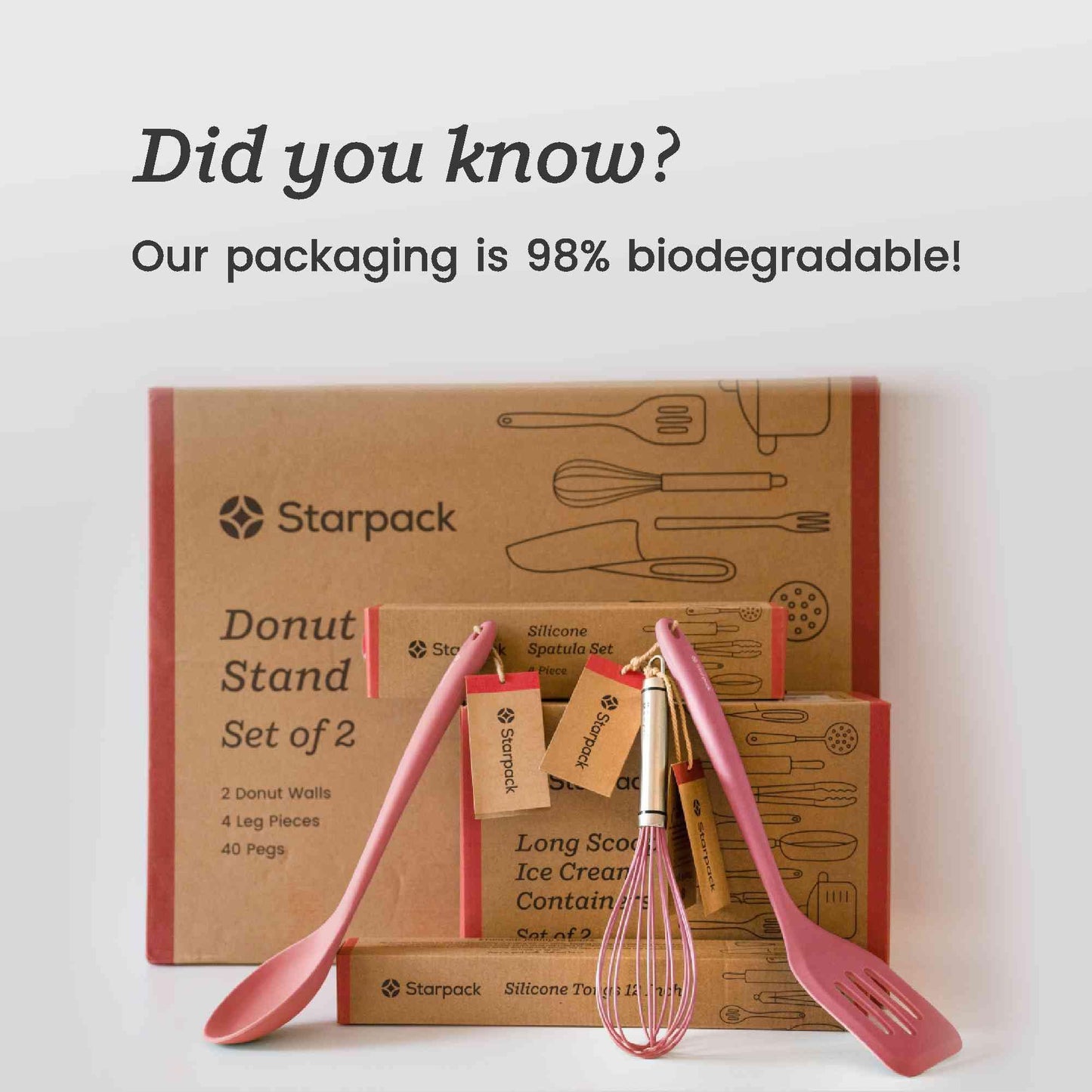 Starpack 'Hole Lotta Love' Premium Donut Wall Stand for Party (2 Pcs) - Wooden Donut Stand for Dessert Table - Treat Holder Stand for Party - Durable Treat Wall Display Stand for Decorations & Festive