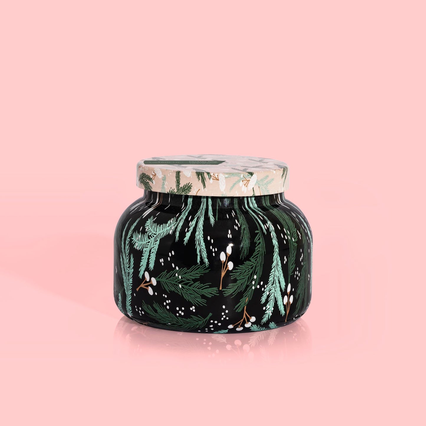 Capri Blue Pattern Play Signature Holiday Candle - Luxury Holiday Scented Candle for Home- Long Lasting Soy Wax Blend - Comes in Decorative Glass Jar (Crystal Pine, 19 oz)