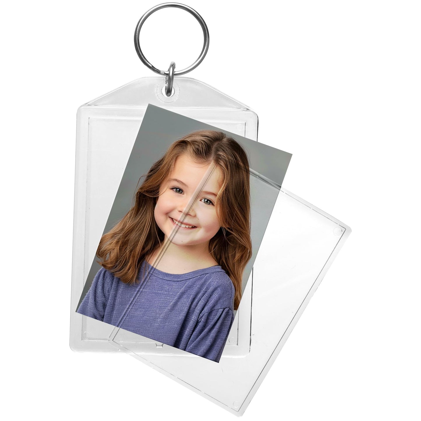Snapins Clear Acrylic 2" x 2.875" Photo Keychains - Pack of 25
