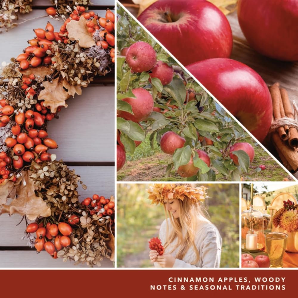 Yankee Candle Autumn Wreath Scented Classic 22oz Large Jar Single Wick Aromatherapy Candle Over 110 Hours of Burn Time Fall Fragrance Perfect for gifting