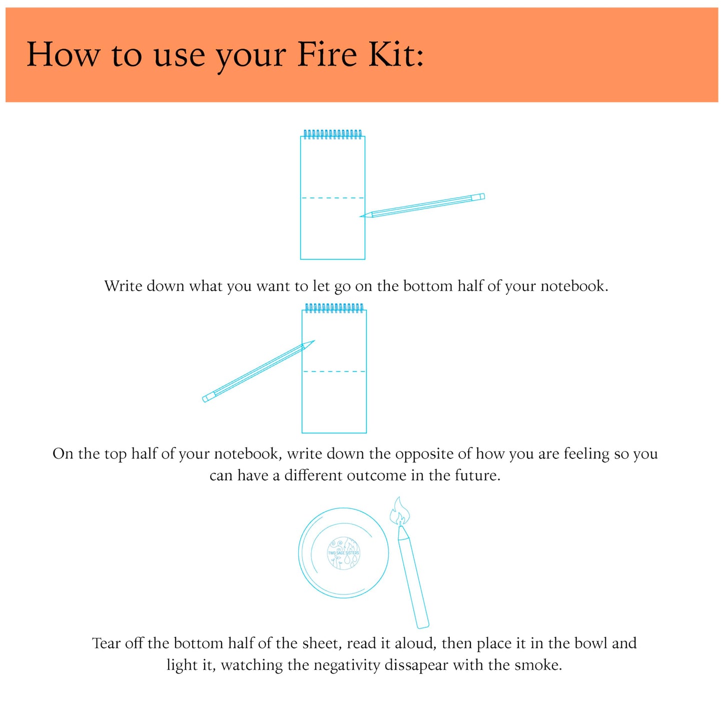 The Fire Kit – Make This a Summer of Self Care - Burn Negative Thoughts for Stress Relief and Healing - Care Kit By Two Sage Sisters