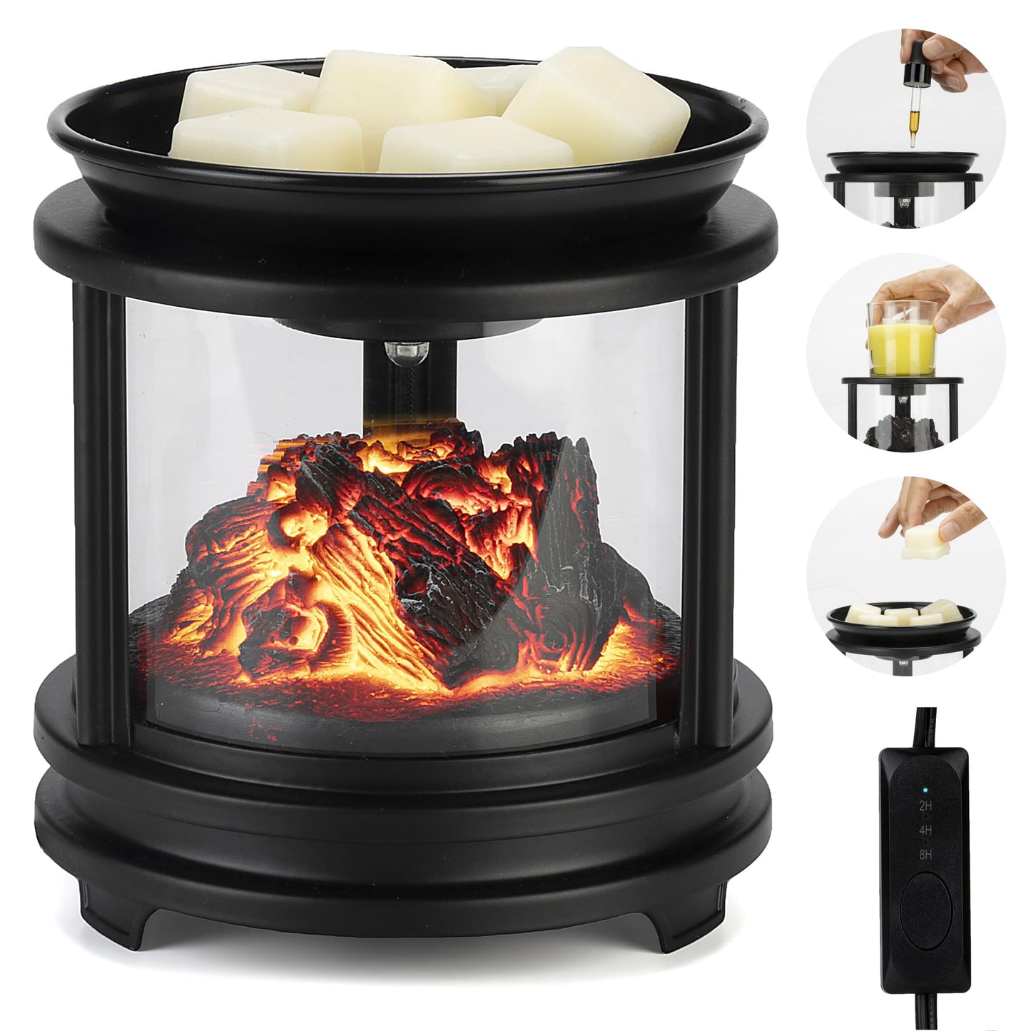 MOAFINA Wax Melt Warmer with Timer,Campfire Wax Warmer,3-in-1 Oil Burner Electric Candle Wax Warmer,Wax Warmer for Scented Wax Melts,Wax Melter Fragrance Warmer for Home Office Bedroom Gifts & Decor