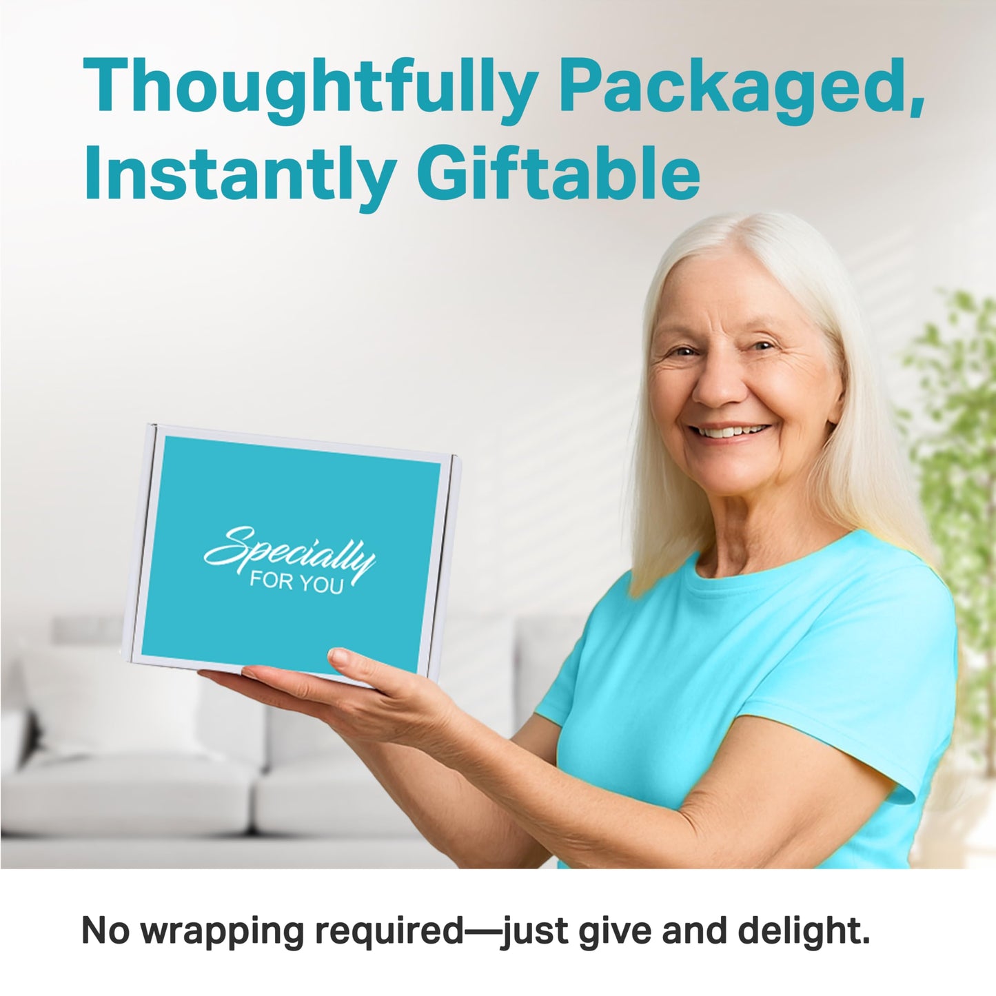 Tea Gifts for Women – Sampler Gift Basket with 15 Unique Blends, Honey Sticks, Stainless Tumbler & Gift-Ready Box (Teal)