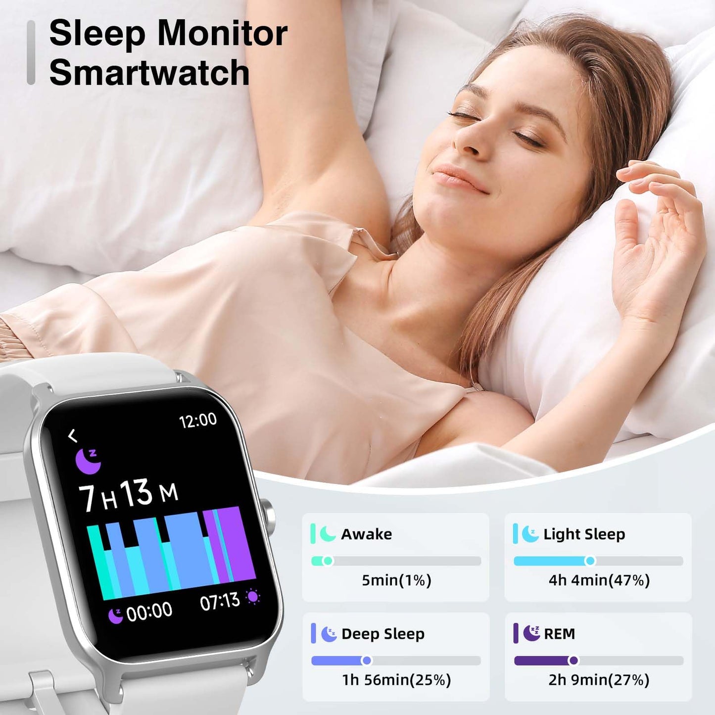 Smart Watches for Women Men, 2025 Smartwatch 1.8'' Alexa Fitness Tracker Smart Watch Compatible for Android iPhone with Bluetooth Call (Answer/Make), IP68 Waterproof Heart Rate/Sleep/SpO2 Monitor 110+