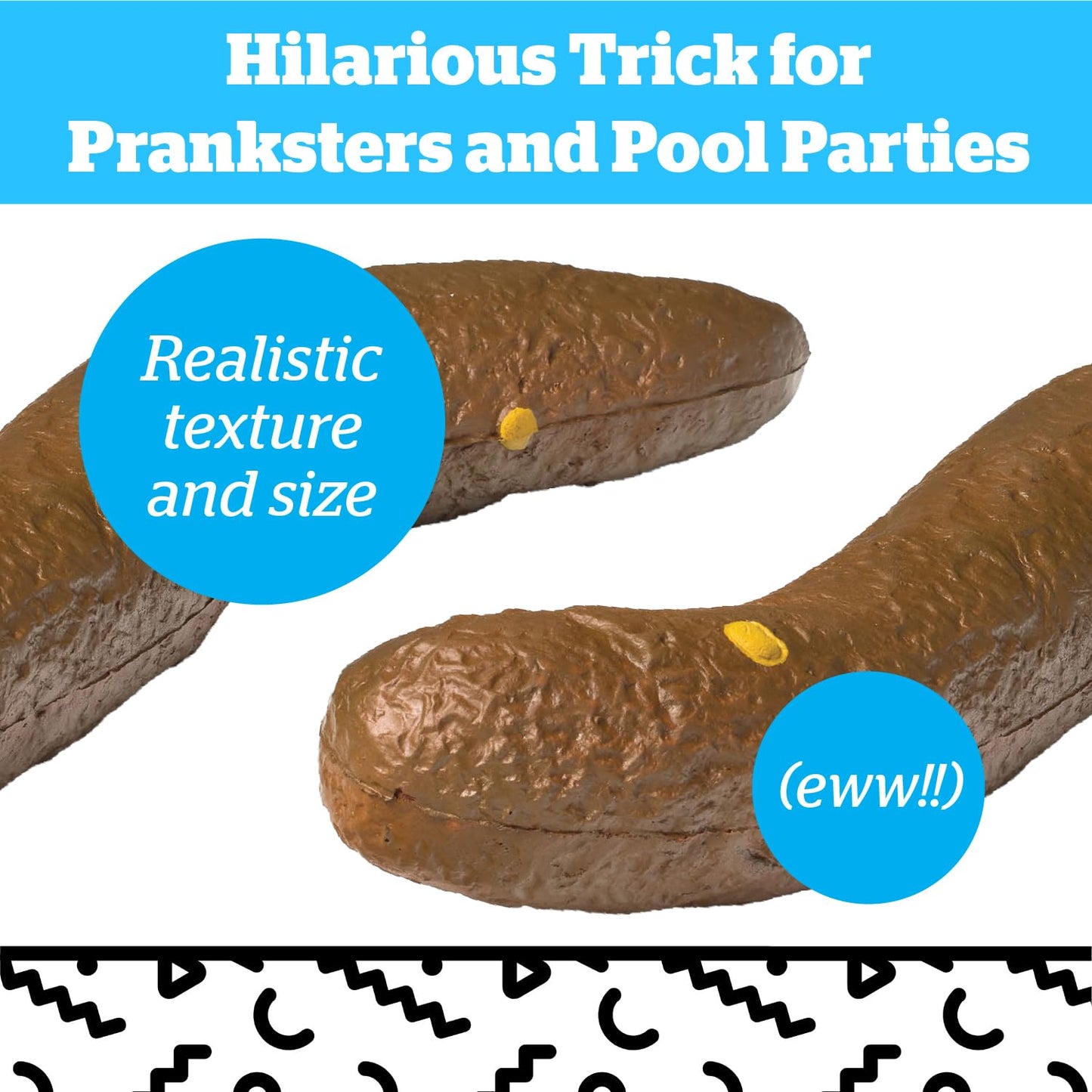 BigMouth Inc The Floater, Realistic Fake Poop Novelty Party Pranks for Kids, Adult Gags and April Fools Day Prank, Potty Humor Novelty Gifts for Men, Caca Toy Prank Items, Fake Poo Practical Joke