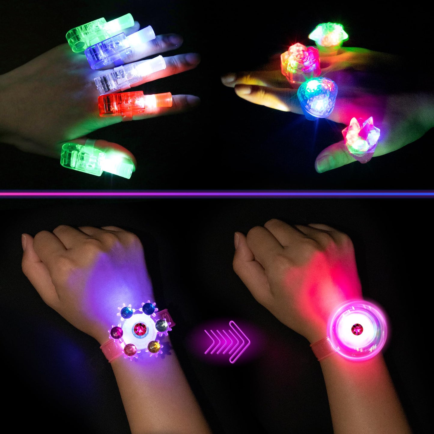 Mocoosy 103PCS Glow in the Dark Party Supplies, Light Up Party Favors for Kids, Neon Toys Bulk Party Pack With Glow Stick, Glasses, LED Bracelets, Finger Light, Ring, Headbands for Halloween, Carnival