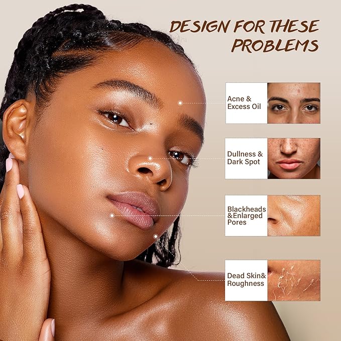 Face Scrub Gift Set Exfoliating Face Wash Microdermabrasion Facial Scrub Exfoliator Turmeric Vitamin C, Brown Sugar Honey, Green Tea Salicylic Acid, Himalayan Salt Rose Christmas Birthday Gifts 4x100g